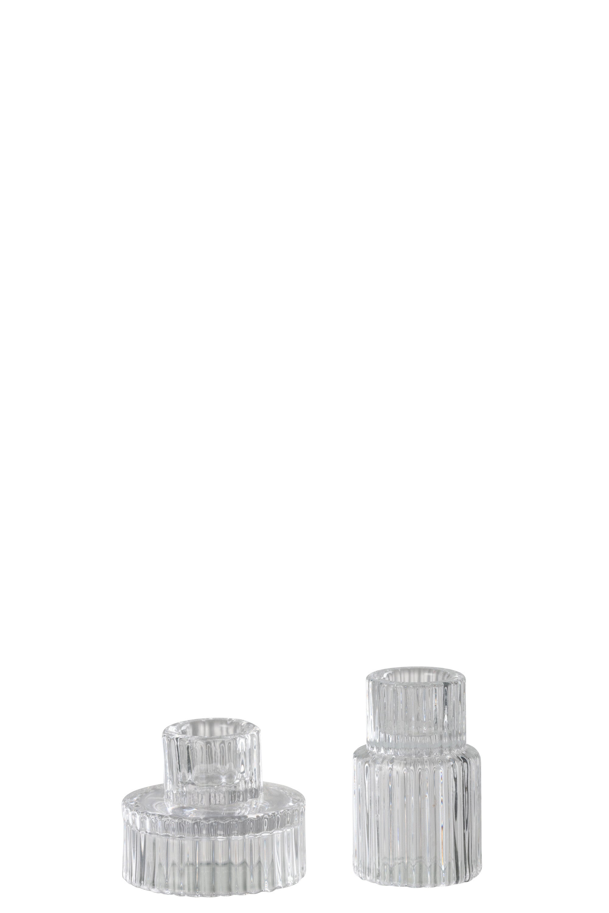 Kaarsenhouder Jenny Glas Transparant Assortiment Van 2