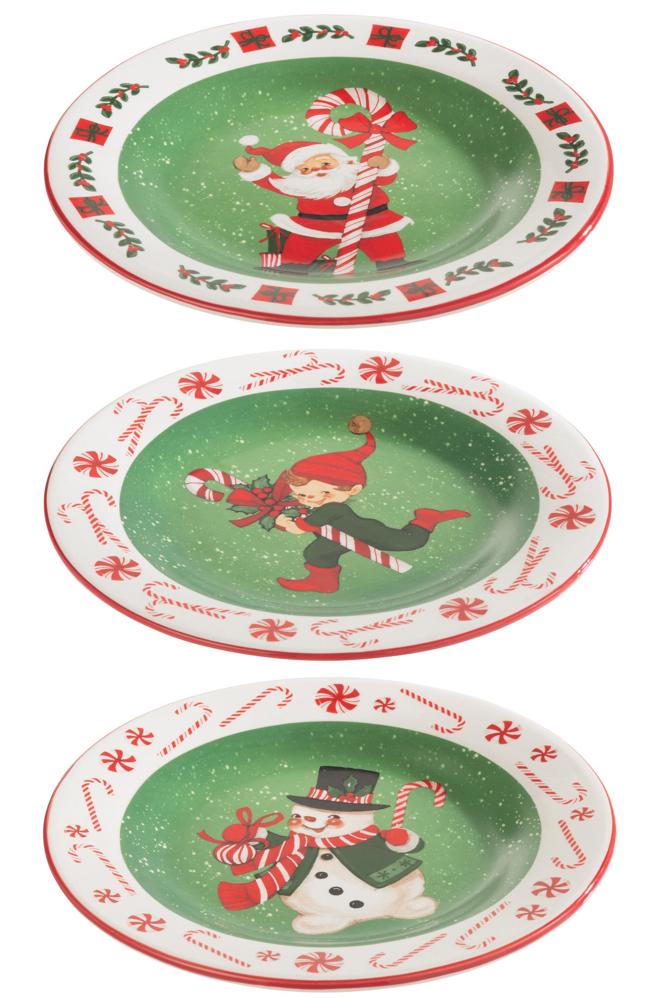 Plaat Ronde Kerst Dolomiet Mix Assortiment Van 3
