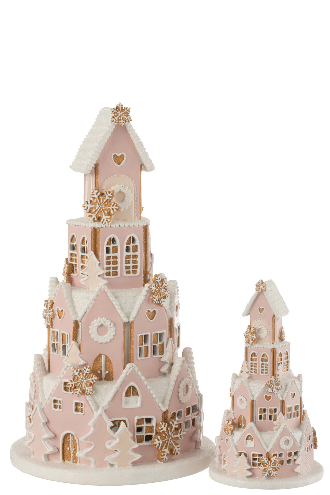 Peperkoekenhuis Roze/Wit Groot