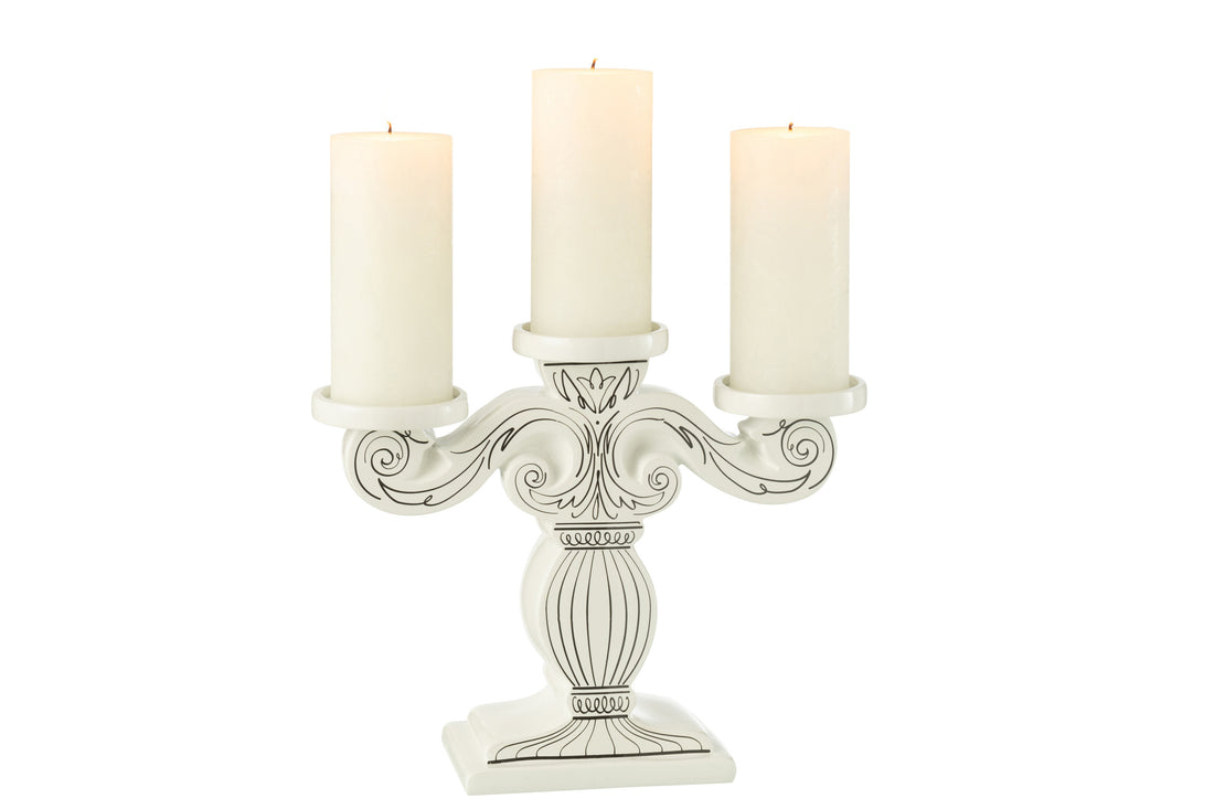 Kroonluchter Dolomiet Wit/Zwart