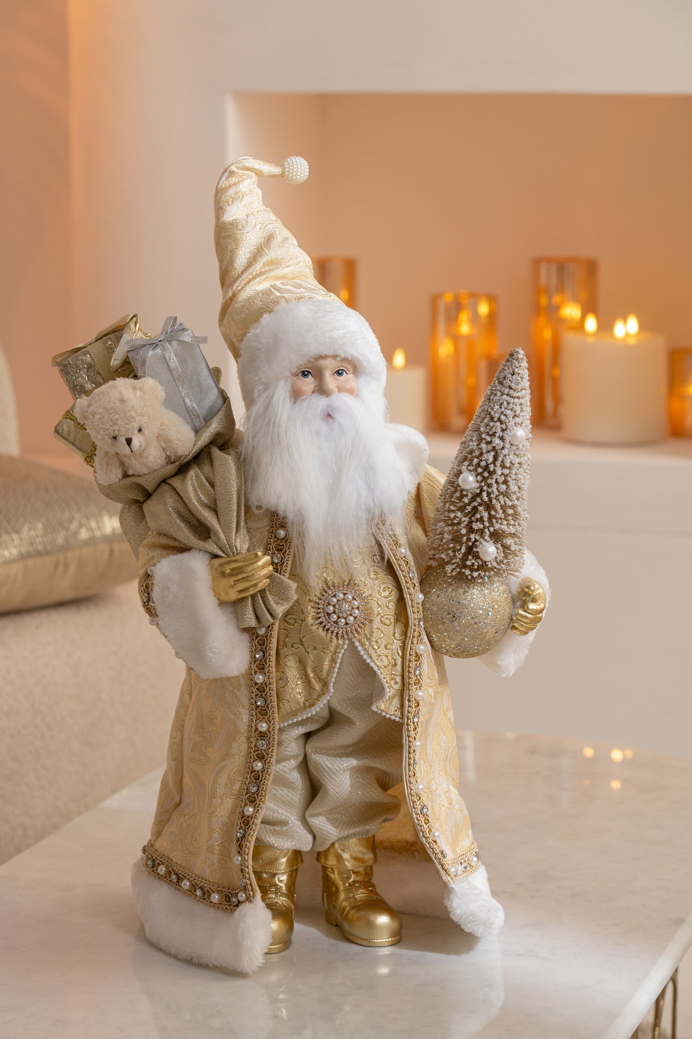 Santa Deco Hars/Textiel Goud