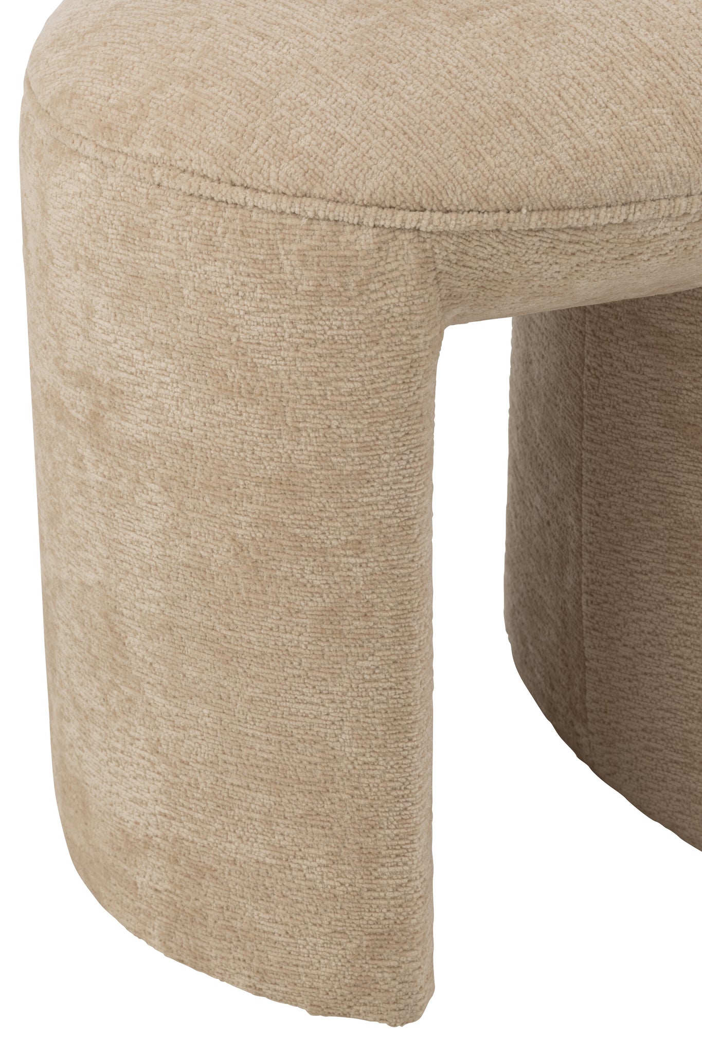 Kruk Ronde Textiel Beige