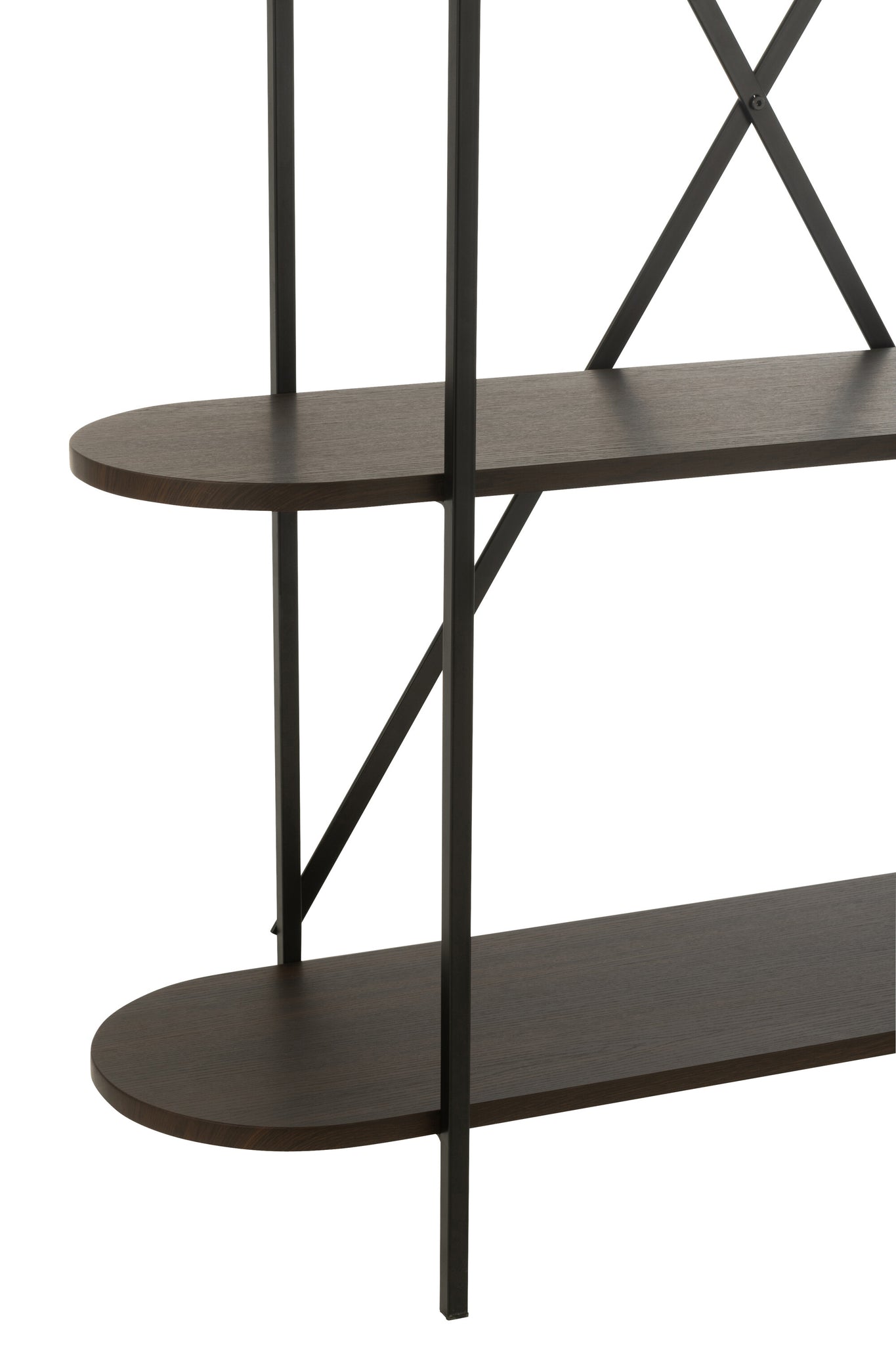 Plank Ovaal Mdf/Metaal Donkerbruin