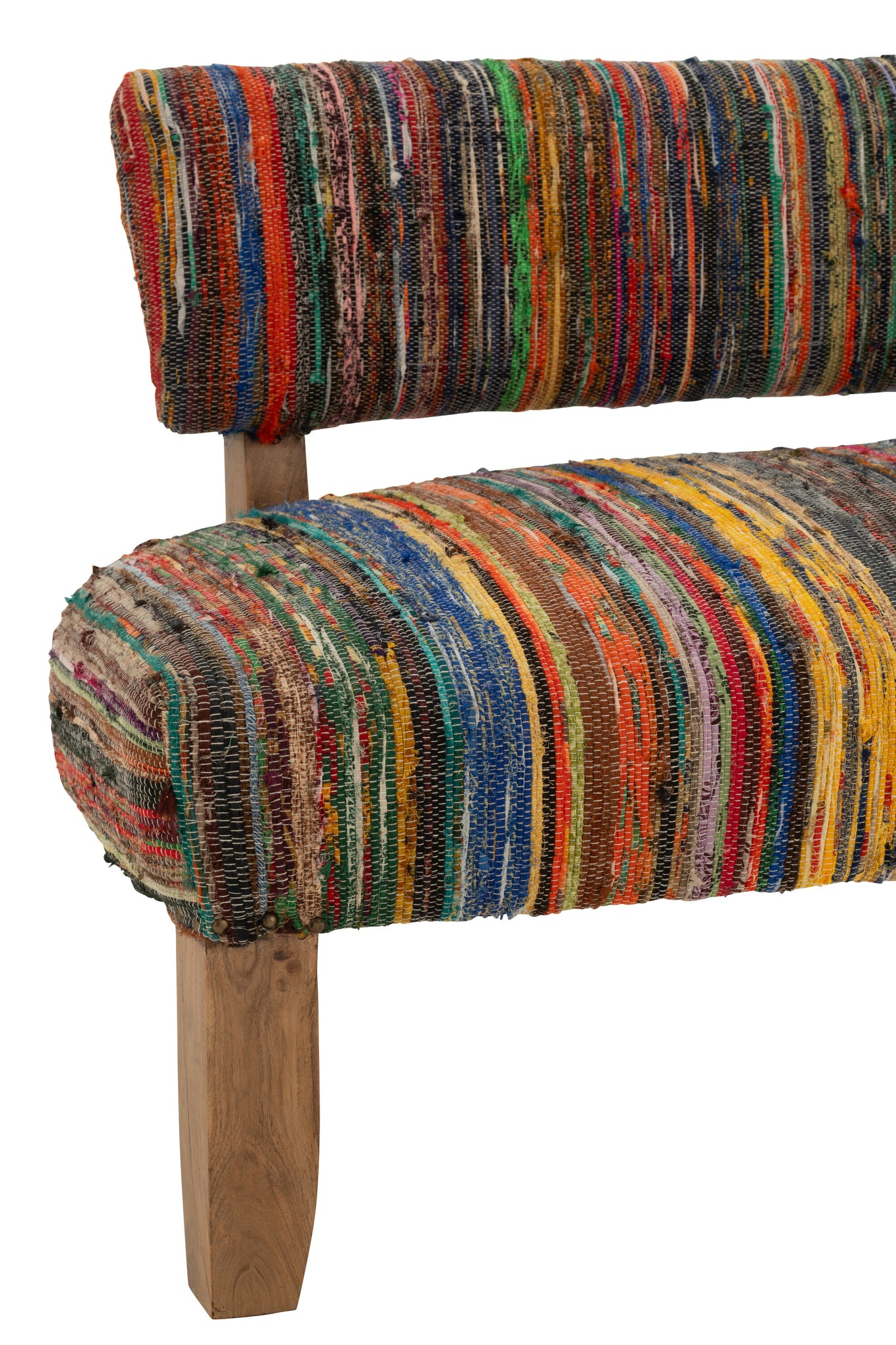Bank 2 Personen Chindi Hout/Textiel Mix