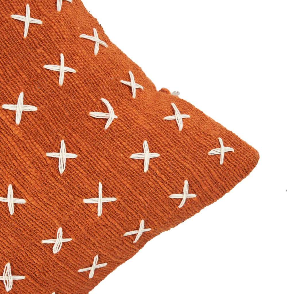 De Zillion Kiss Kussenhoes - Terracotta Wit