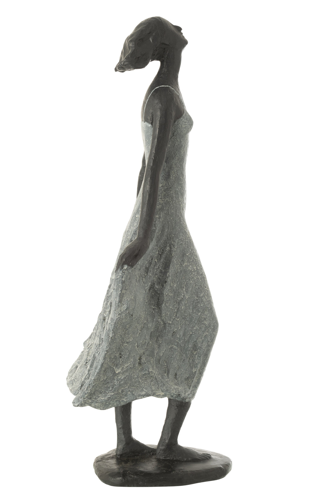 Meisje kijkt naar de lucht hars zwart/grijs groot