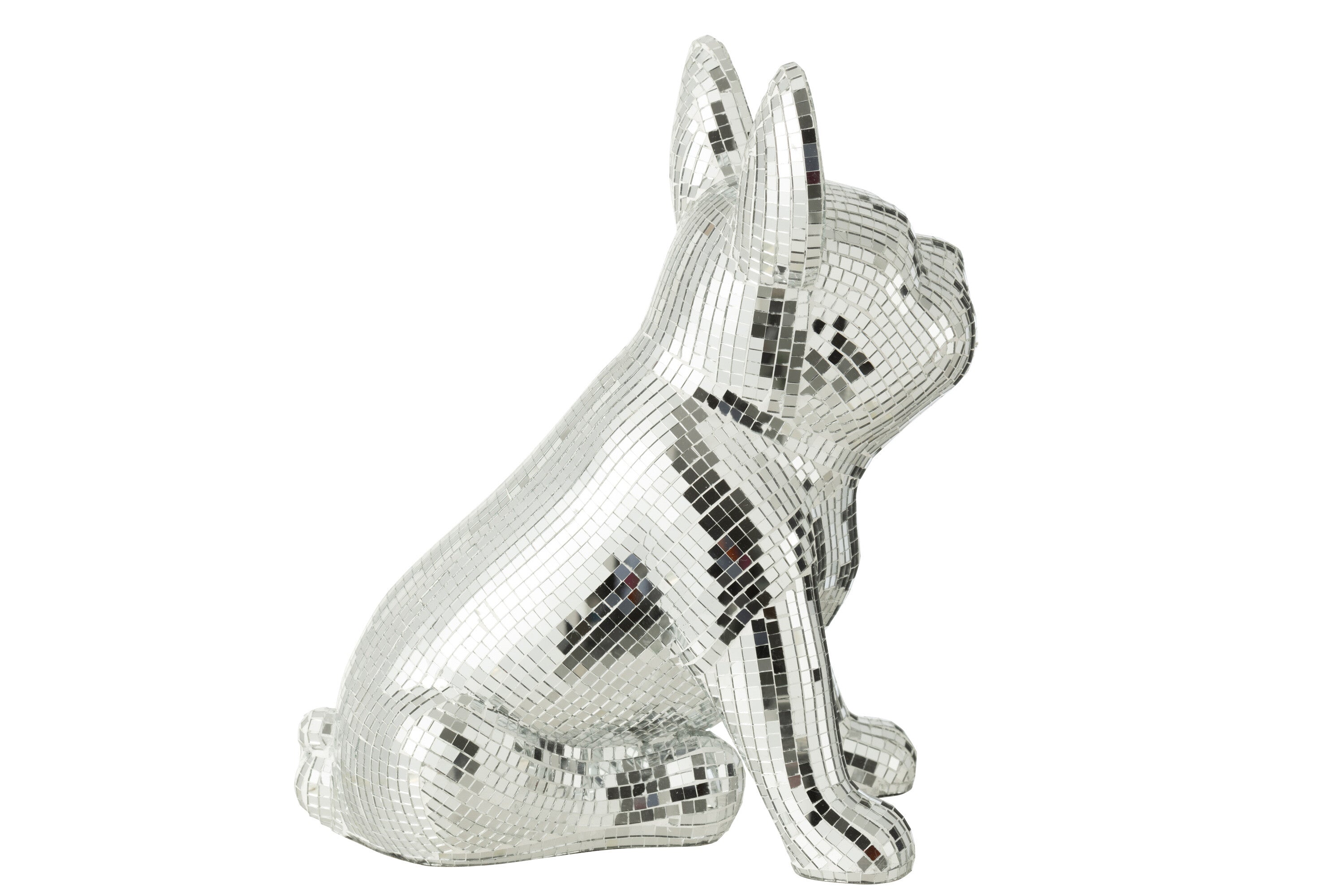 Bulldog Spiegel Hars Zilver