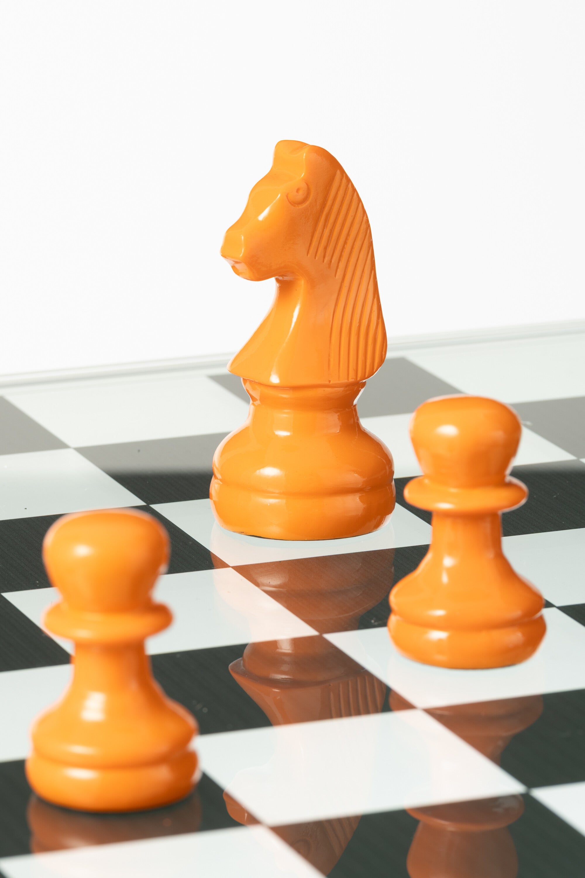 Schaakspel Dieren Hars Blauw/Oranje