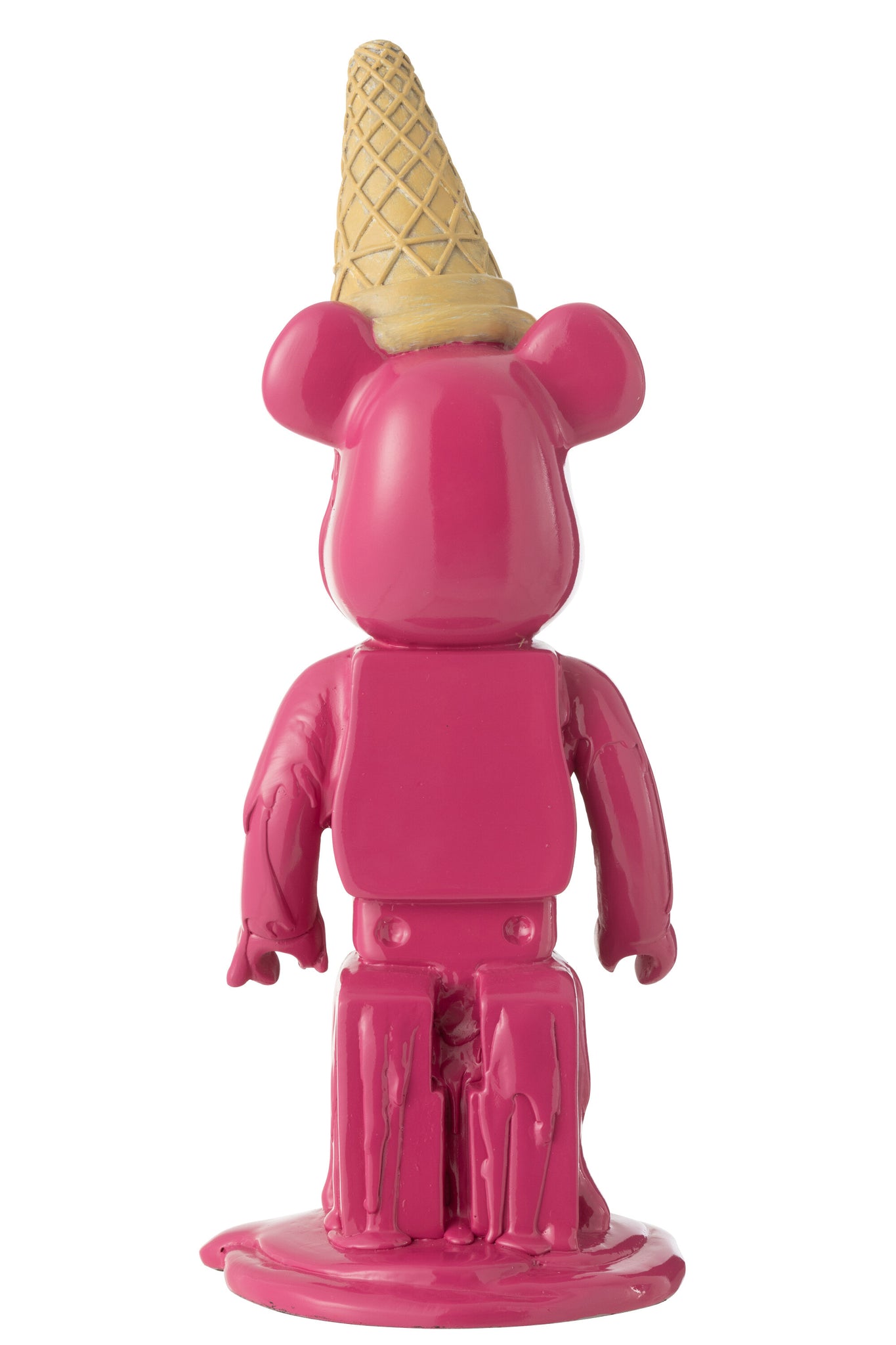 IJsbeer hoorntje van hars in fuchsia