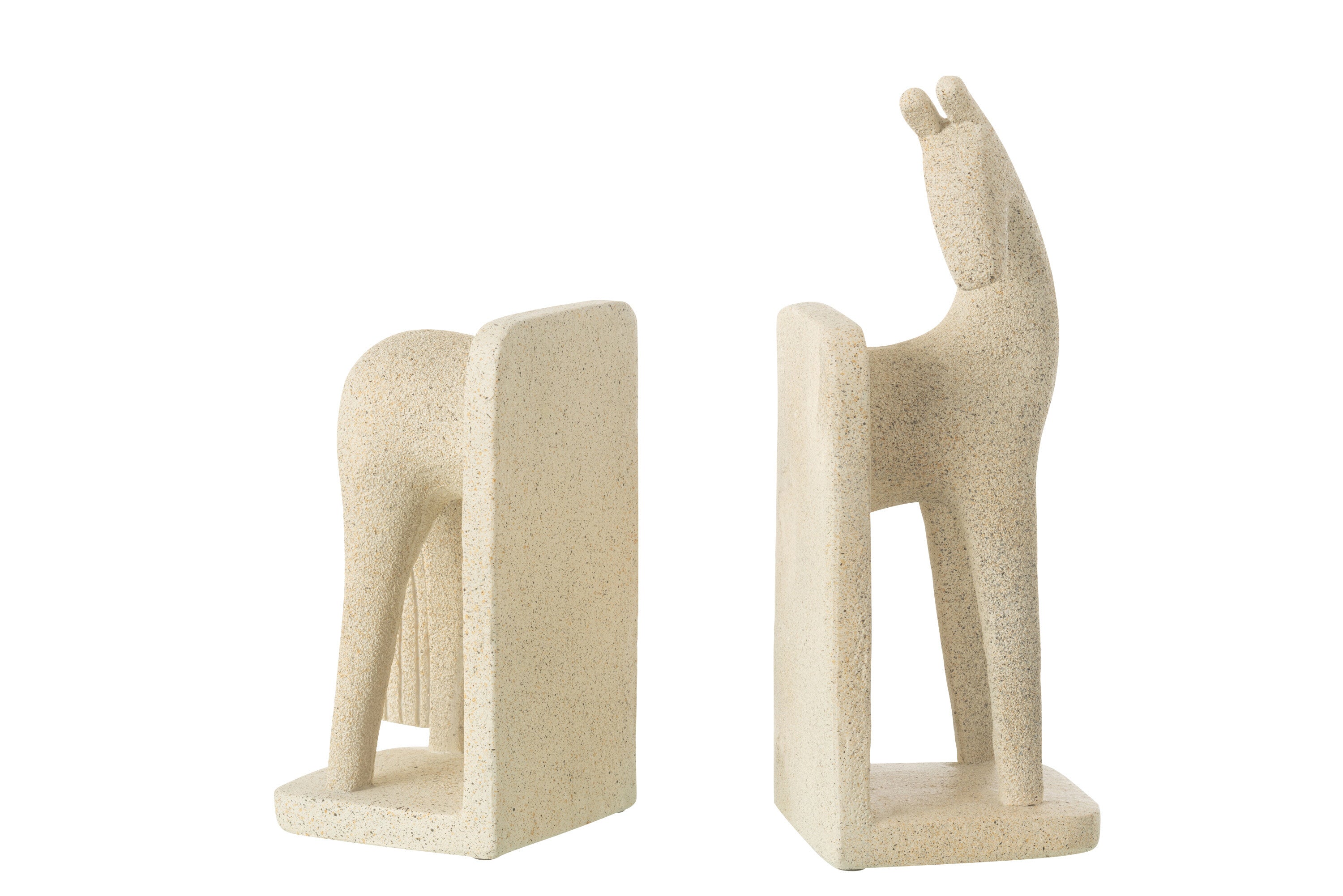 Set van 2 boekensteunen Paard Modern Resin Beige