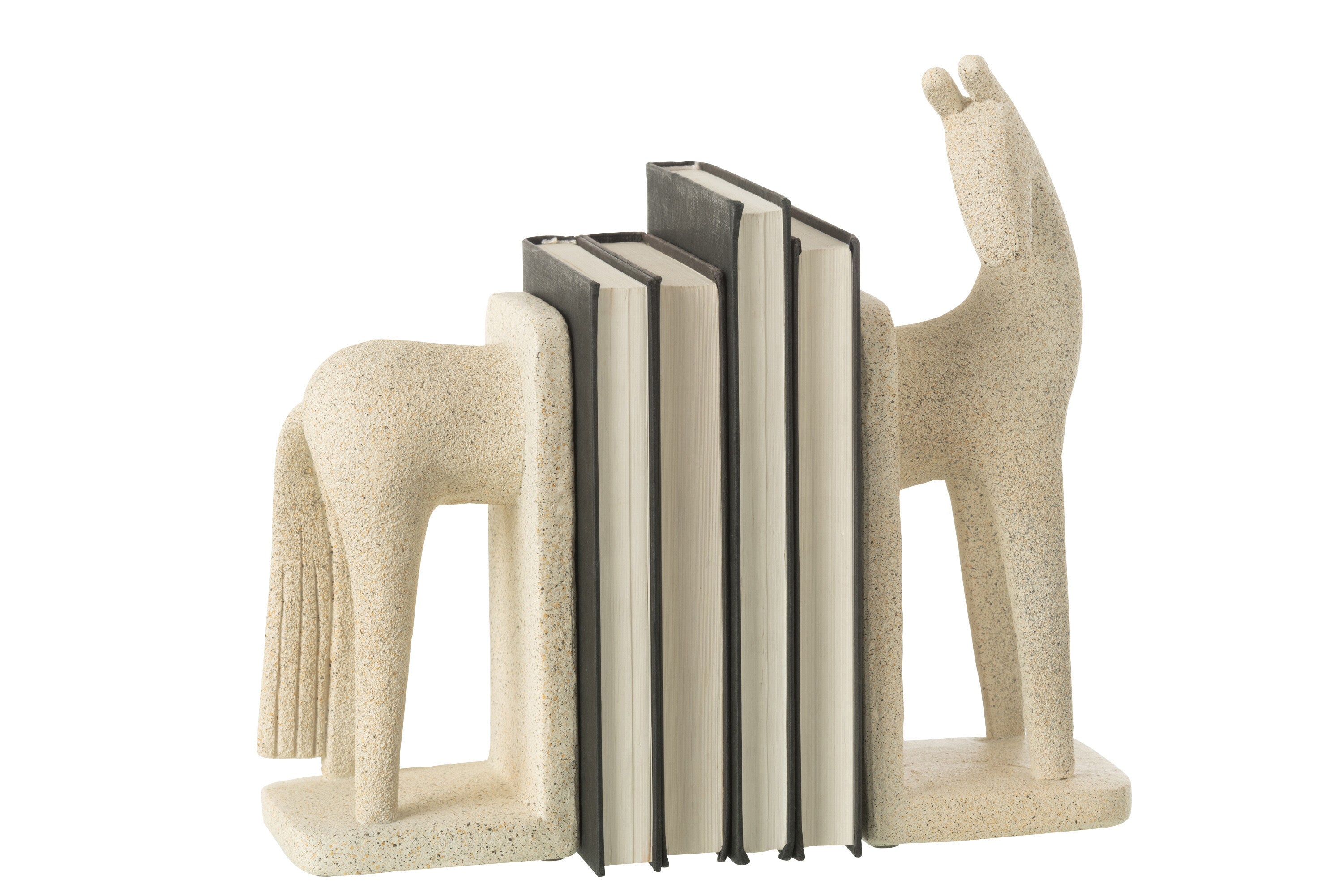 Set van 2 boekensteunen Paard Modern Resin Beige