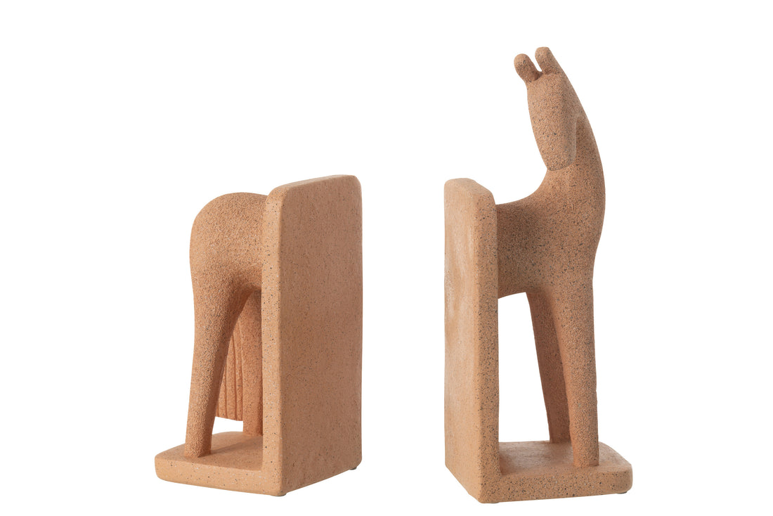 Set van 2 boekensteunen Paard Modern Resin Terra
