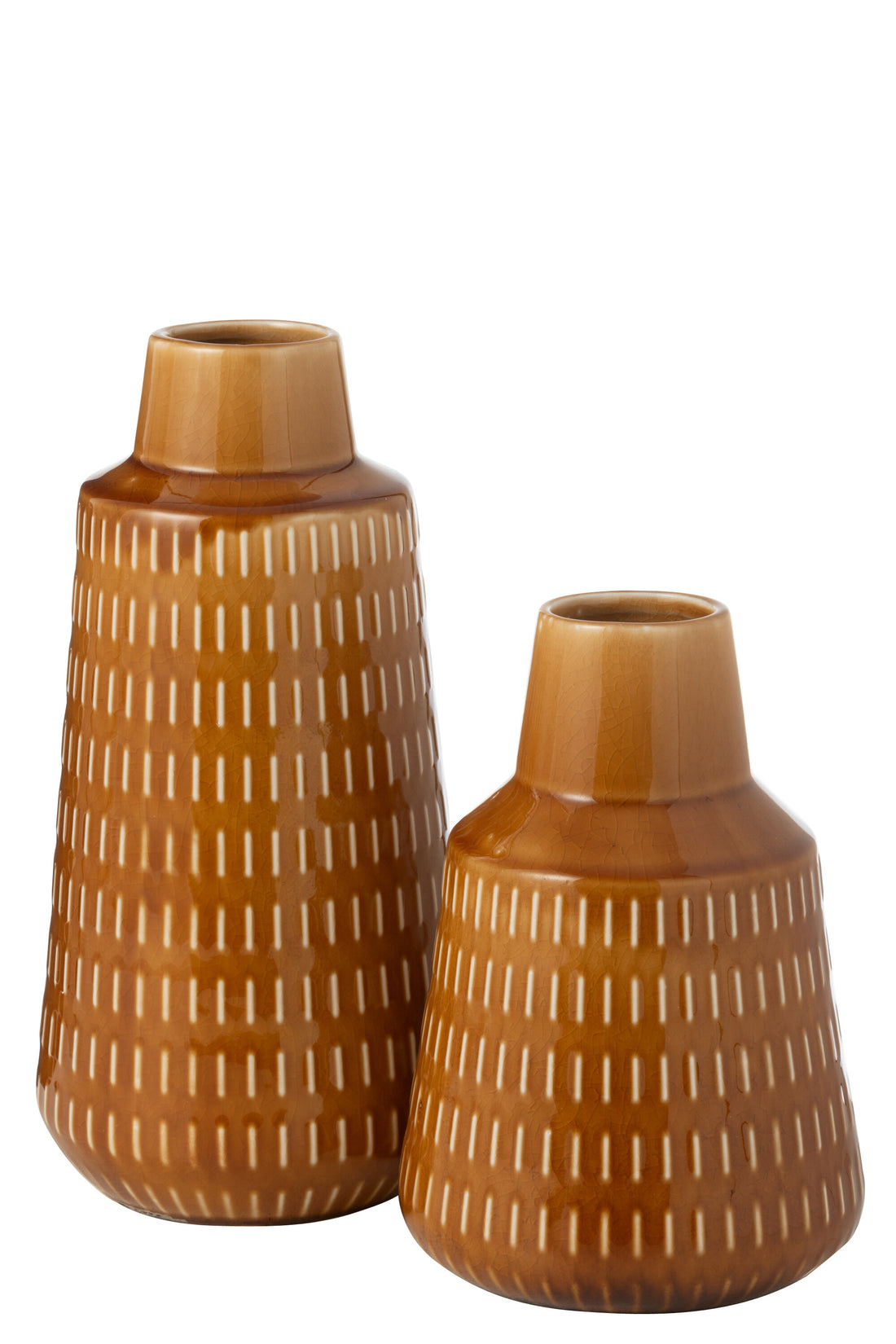 Vaas Ria Gebeiteld Porselein Mosterd Groot