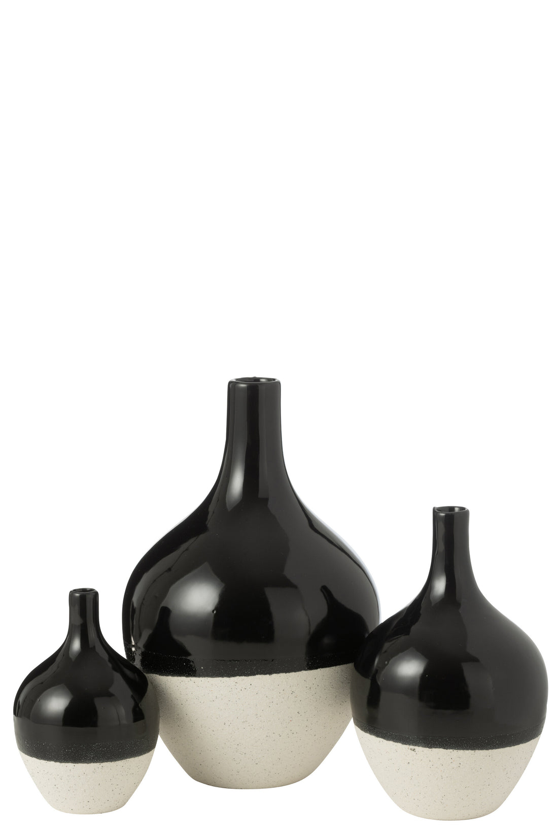 Vaas Iva Porselein Zwart/Wit Groot
