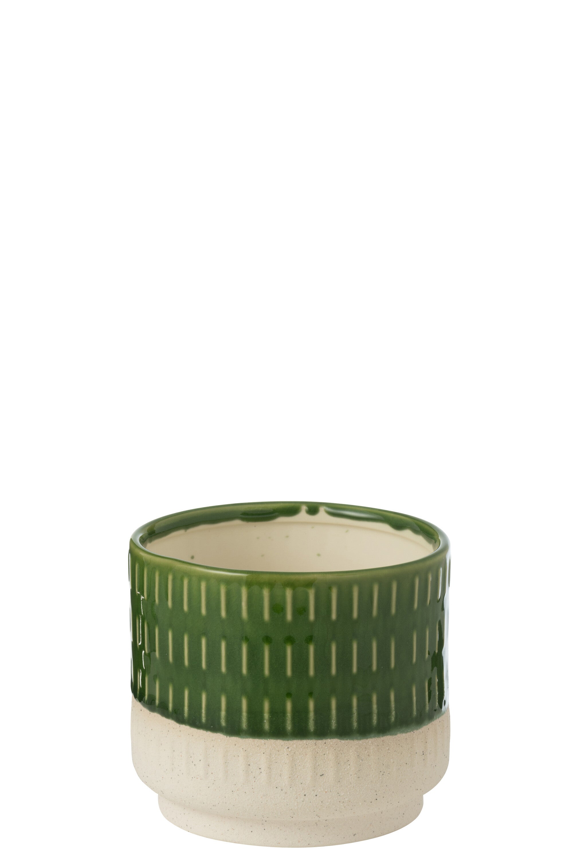 Bloempot Reya Porselein Wit/Groen