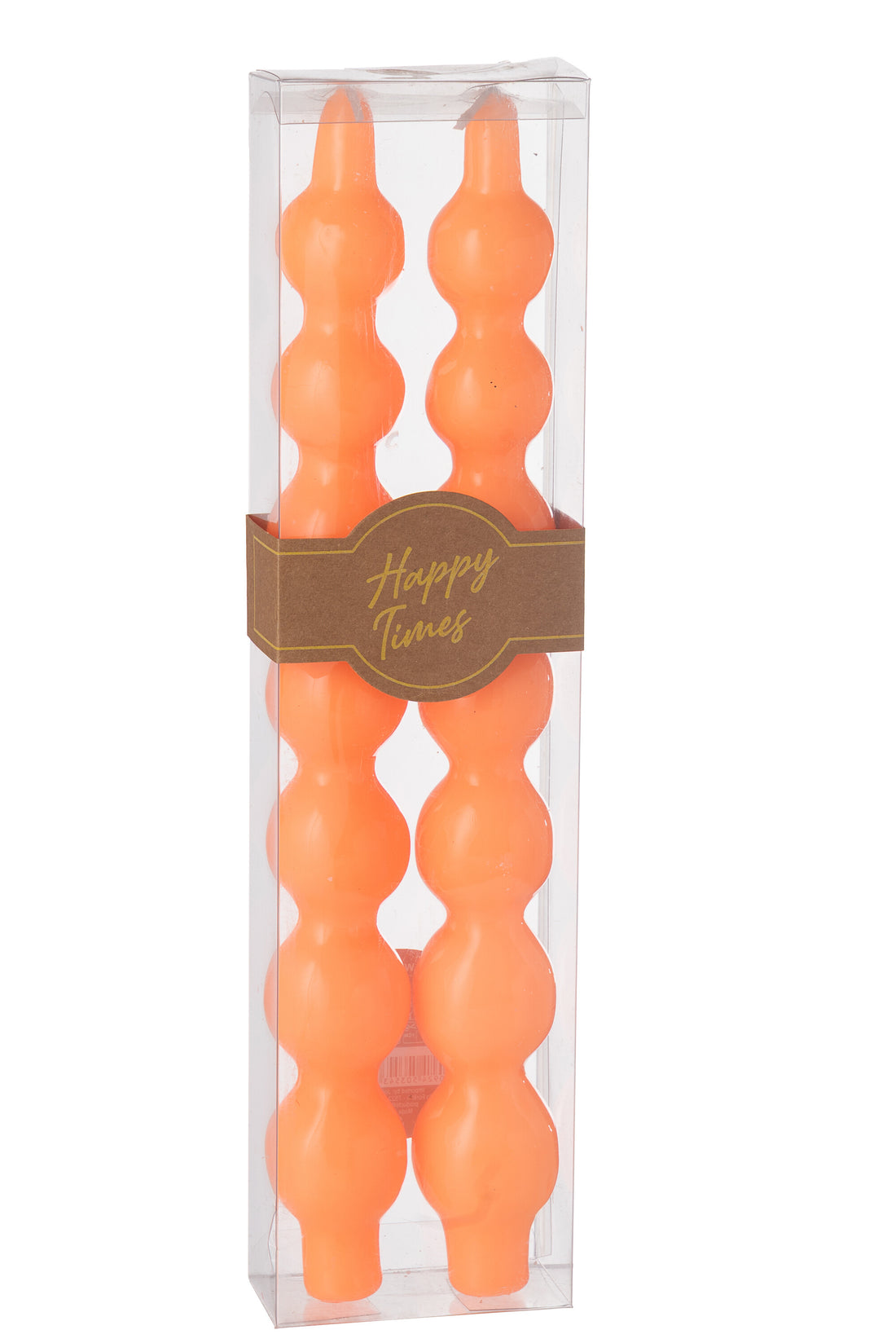 Doos van 2 kaarsenpompoen Fluo Oranje-5 uur