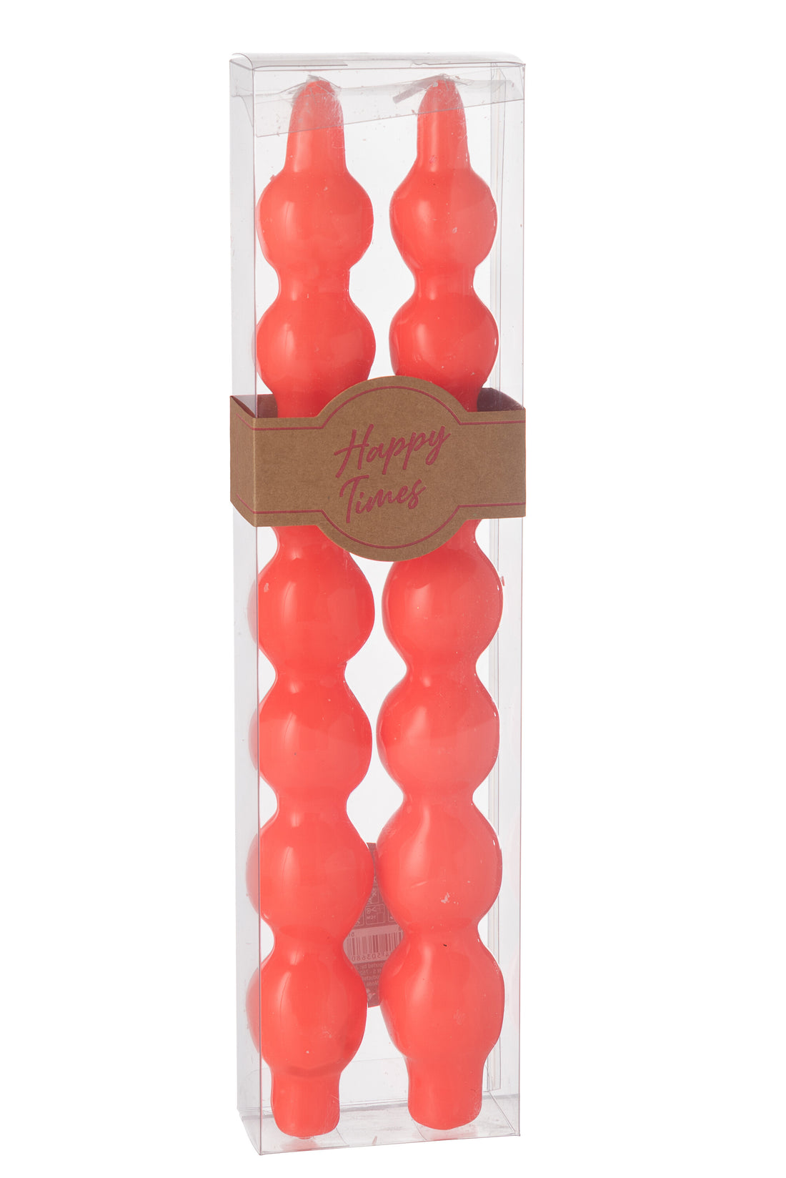 Doos van 2 kaarsenpompoen Fluo Rood-5 uur