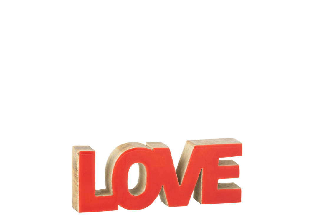 Letter Love Mango Hout Rood Klein