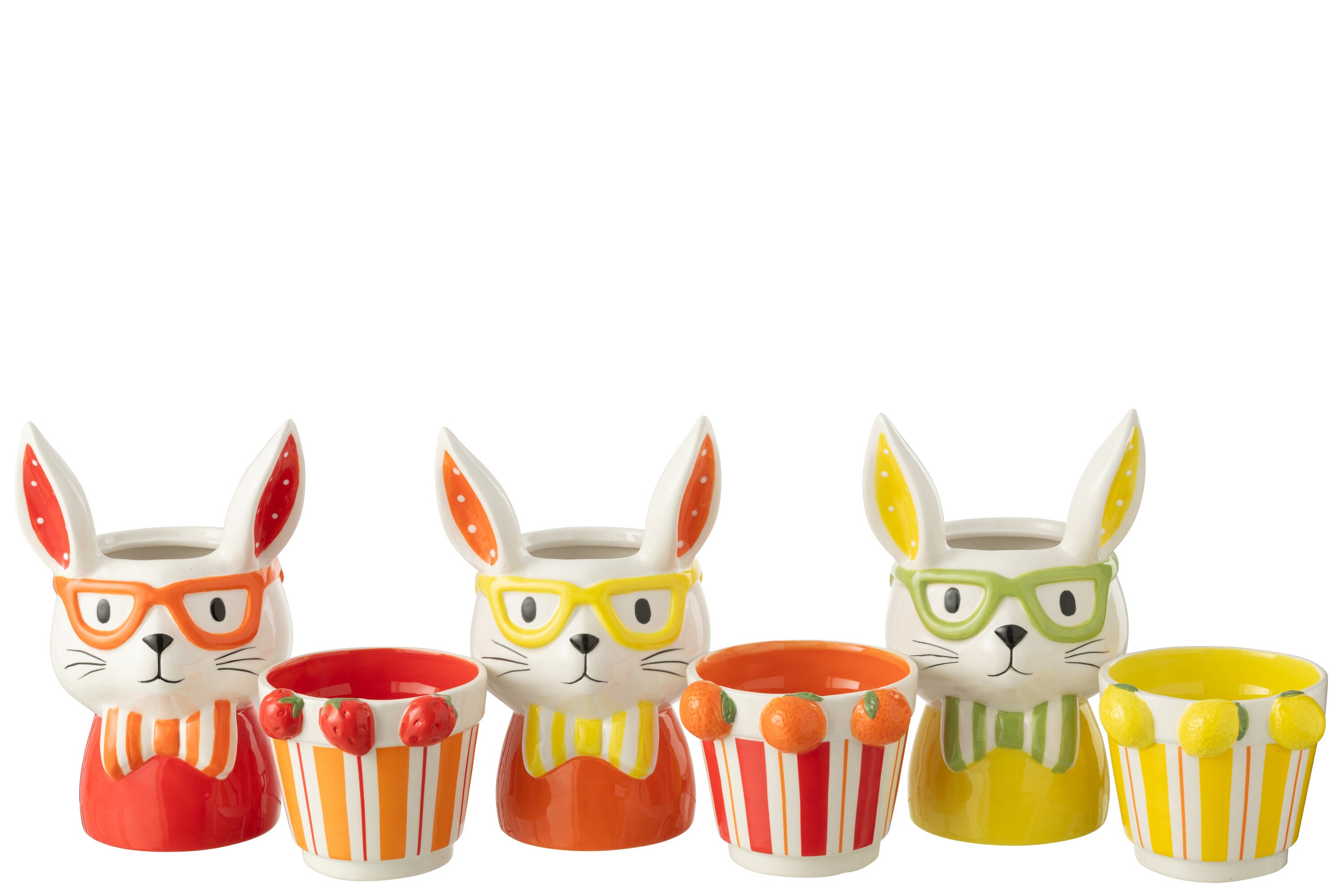 Bloempot 2 Delen Konijn Dolomiet Mix Groot Assortiment Van 3