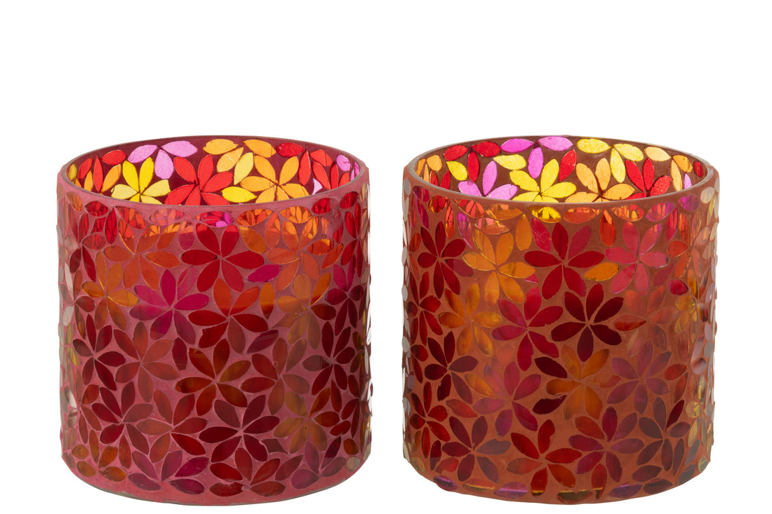 Geurkaars Bloemenmozaïek Was Medium Assortiment Van 2-45 Uur
