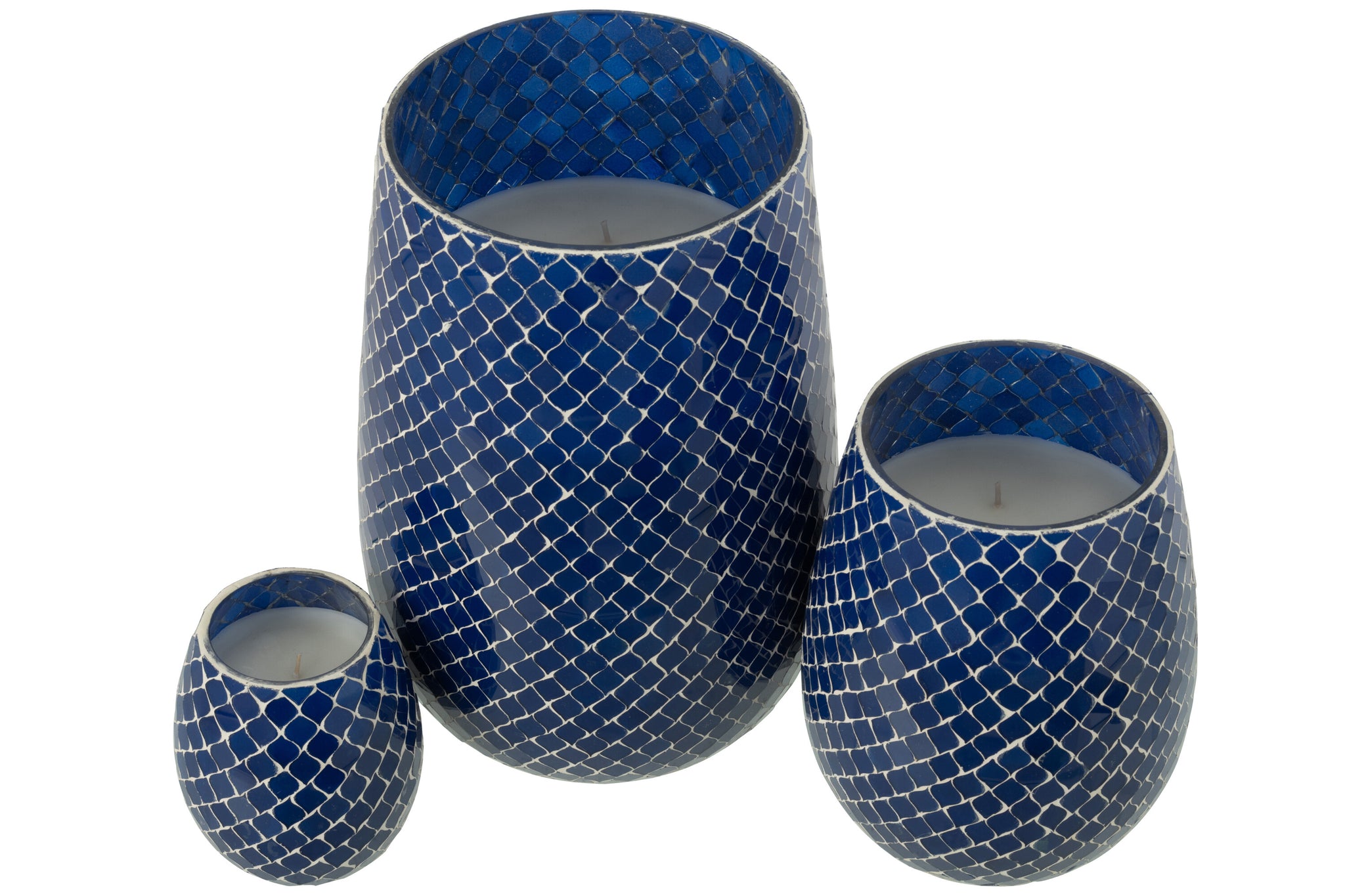 Geurkaars Mia Mosaic Blauw Groot-230H