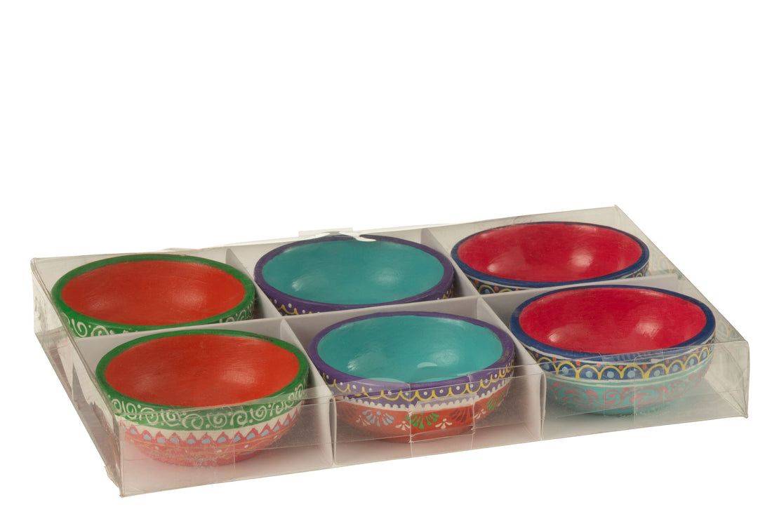 Doos van 6 kommen Mumbai Terracotta Mix