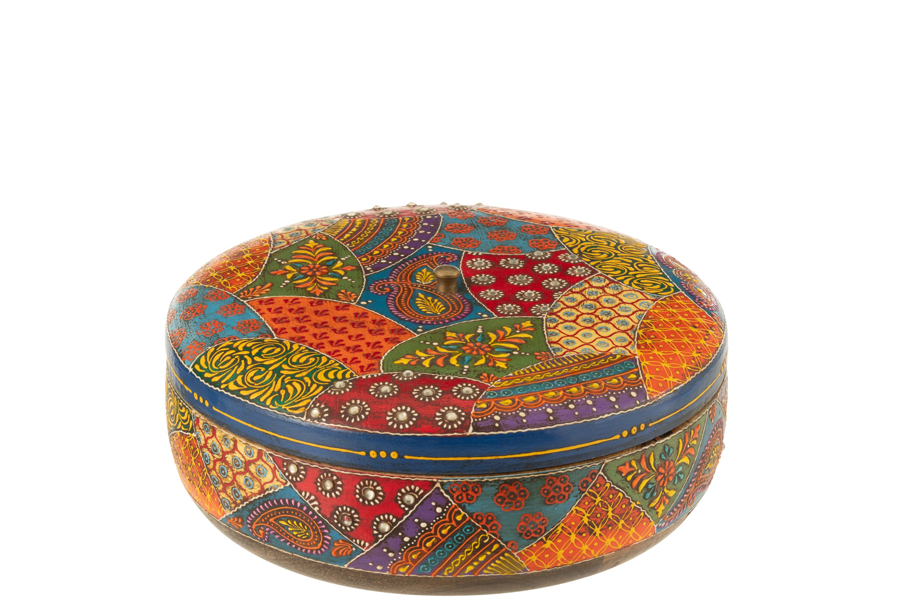 Doos + Deksel Delhi Ronde Mangohout Mix