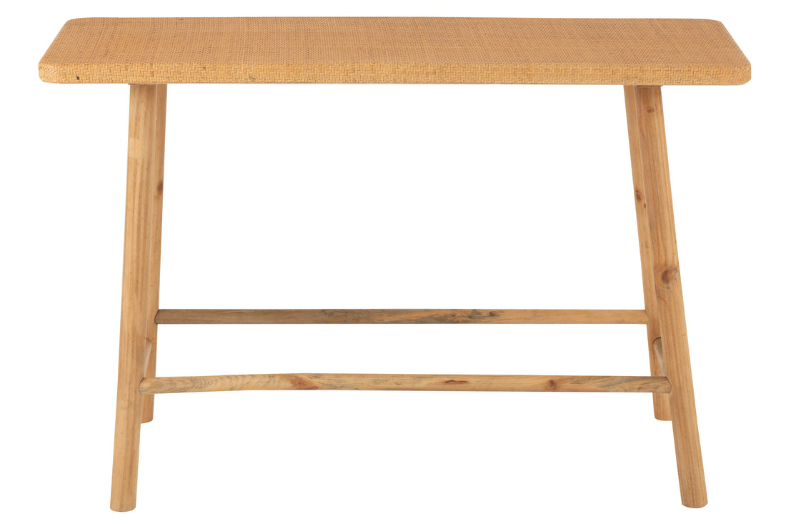 Rechthoekige console van riet/sparrenhout natuurlijk