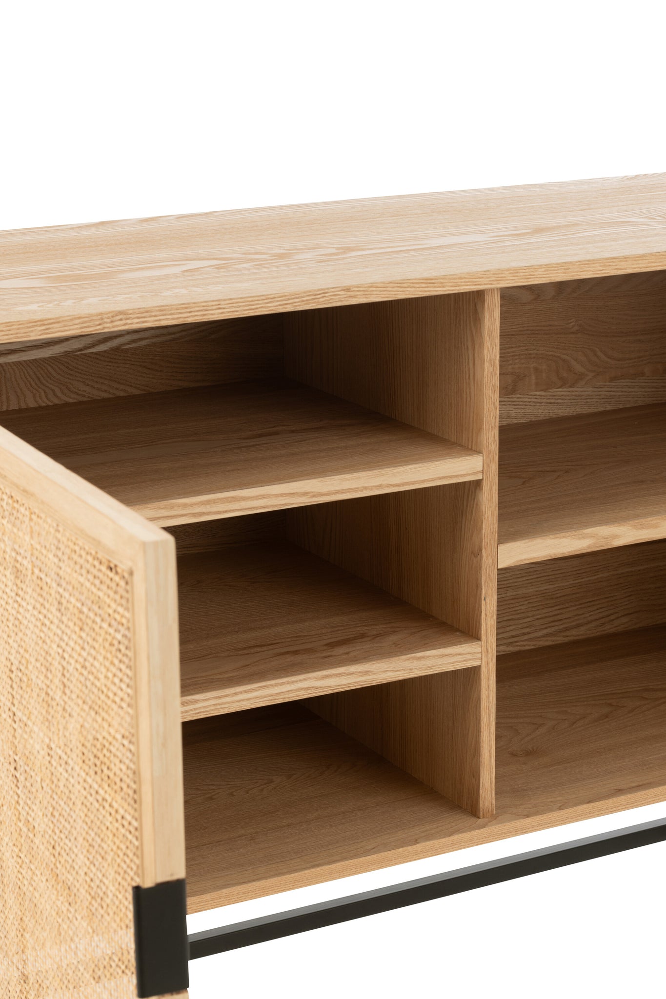 Kast Vierkant Mdf/Metaal Natuur/Zwart Klein