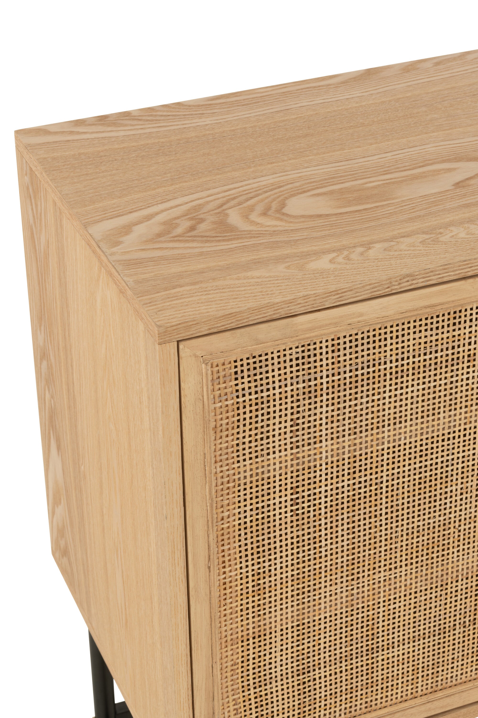 Kast Vierkant Mdf/Metaal Natuur/Zwart Klein