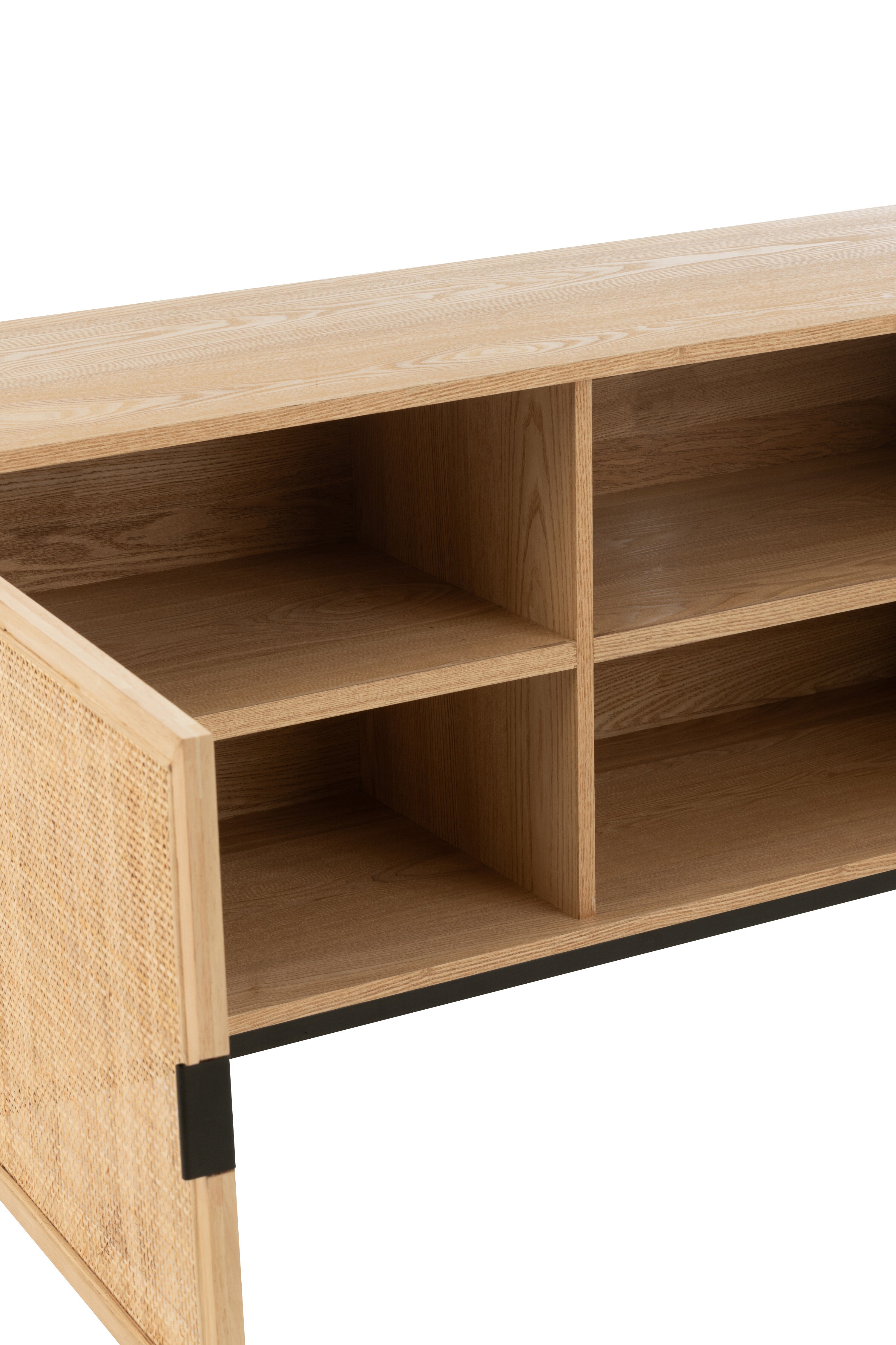 Kast Vierkant Mdf/Metaal Natuur/Zwart Groot
