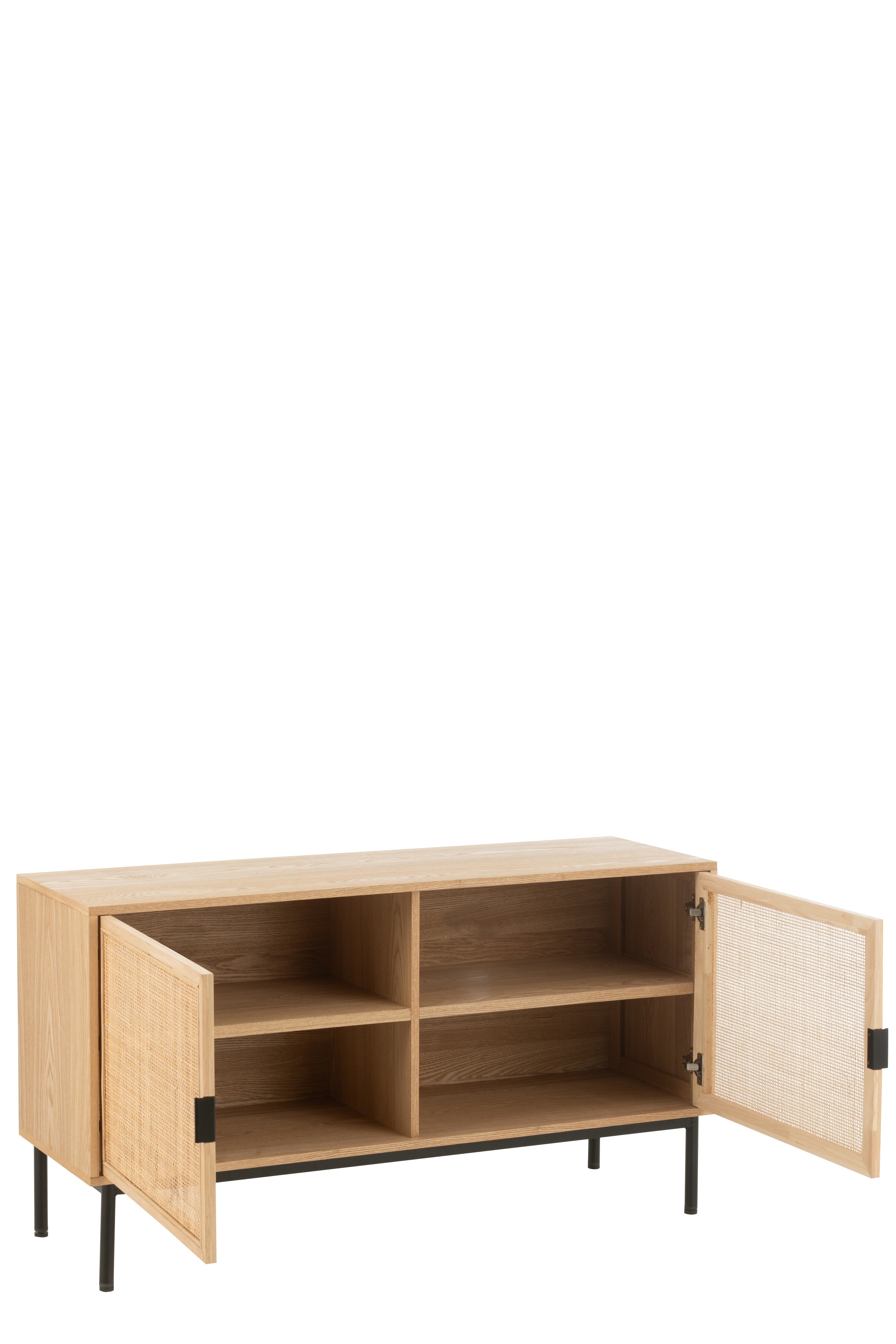Kast Vierkant Mdf/Metaal Natuur/Zwart Groot