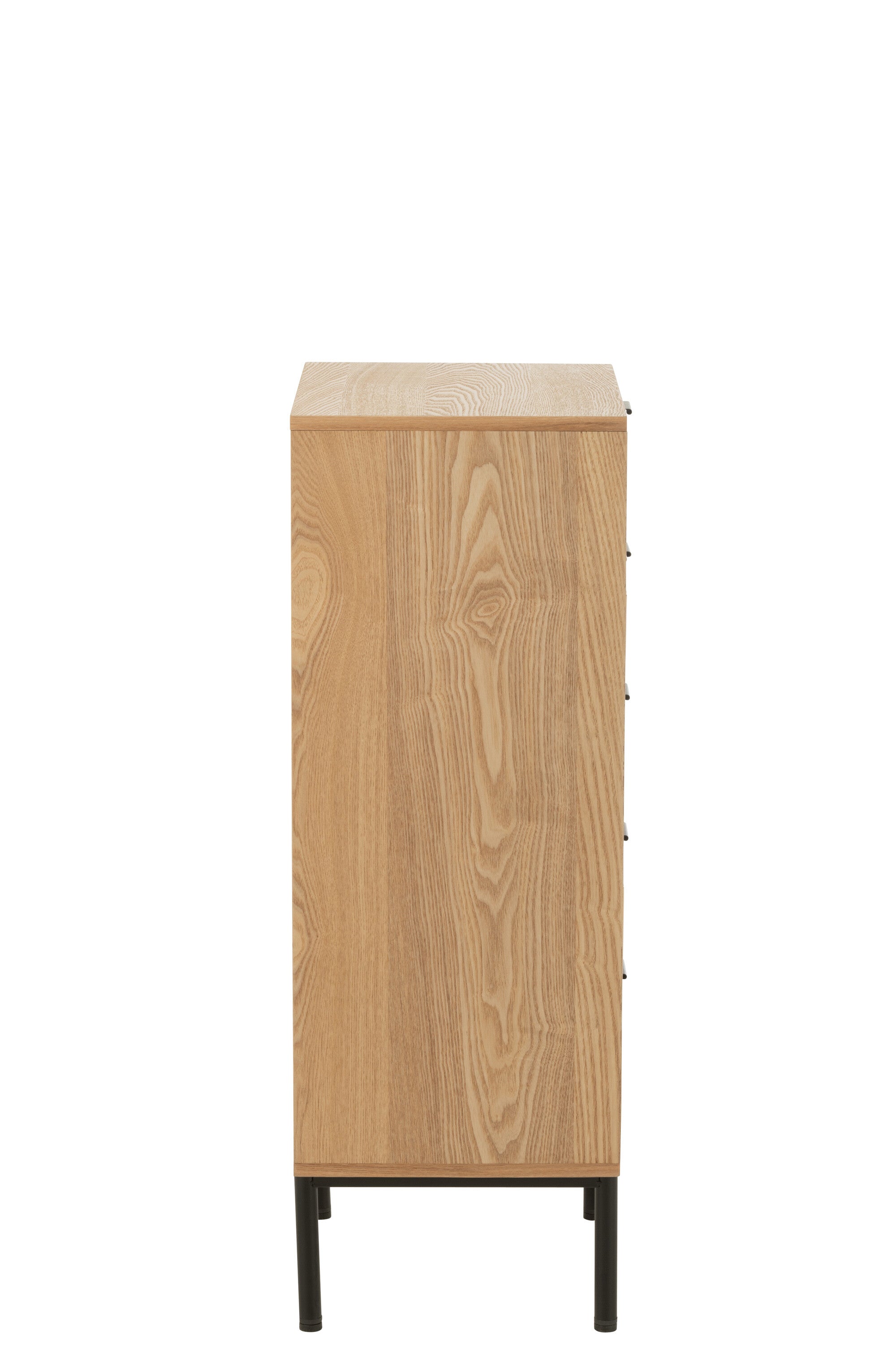 Kast 5 laden Mdf/Metaal Natuurlijk/Zwart
