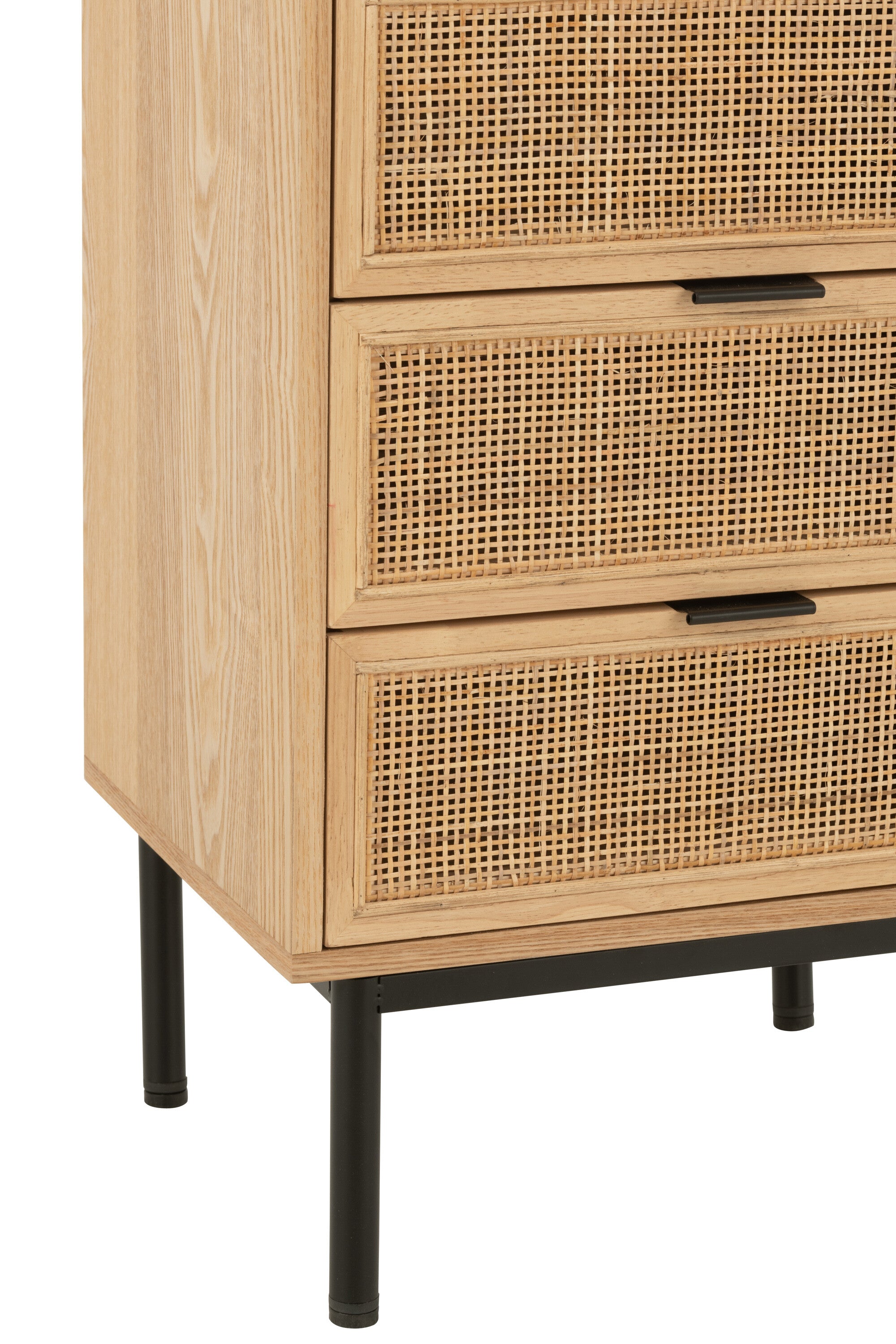 Kast 5 laden Mdf/Metaal Natuurlijk/Zwart