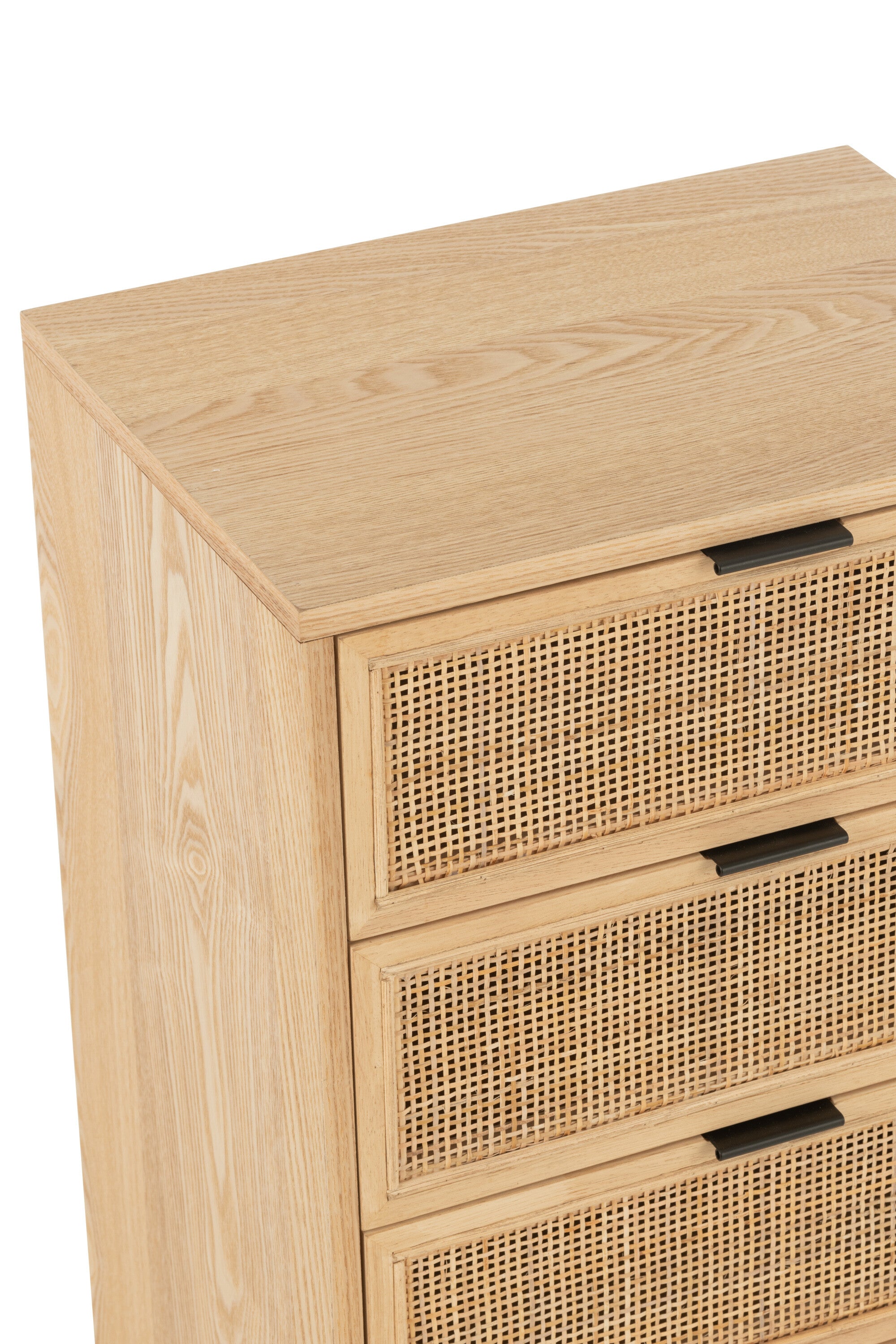 Kast 5 laden Mdf/Metaal Natuurlijk/Zwart