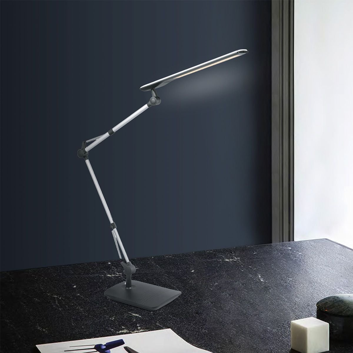 Pro Led Bureaulamp 4W Zilver - Zwart - Verstelbare