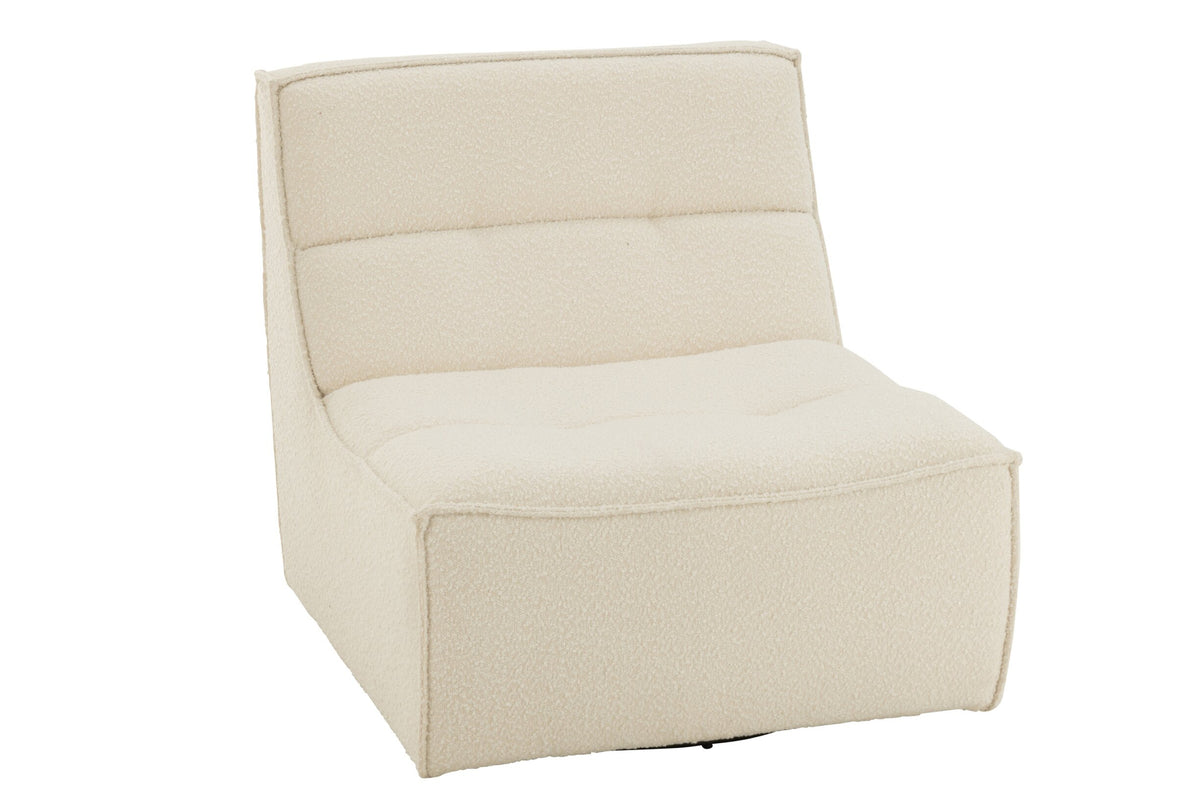 Chair Swivel Square Poplar Wood/Foam Cream