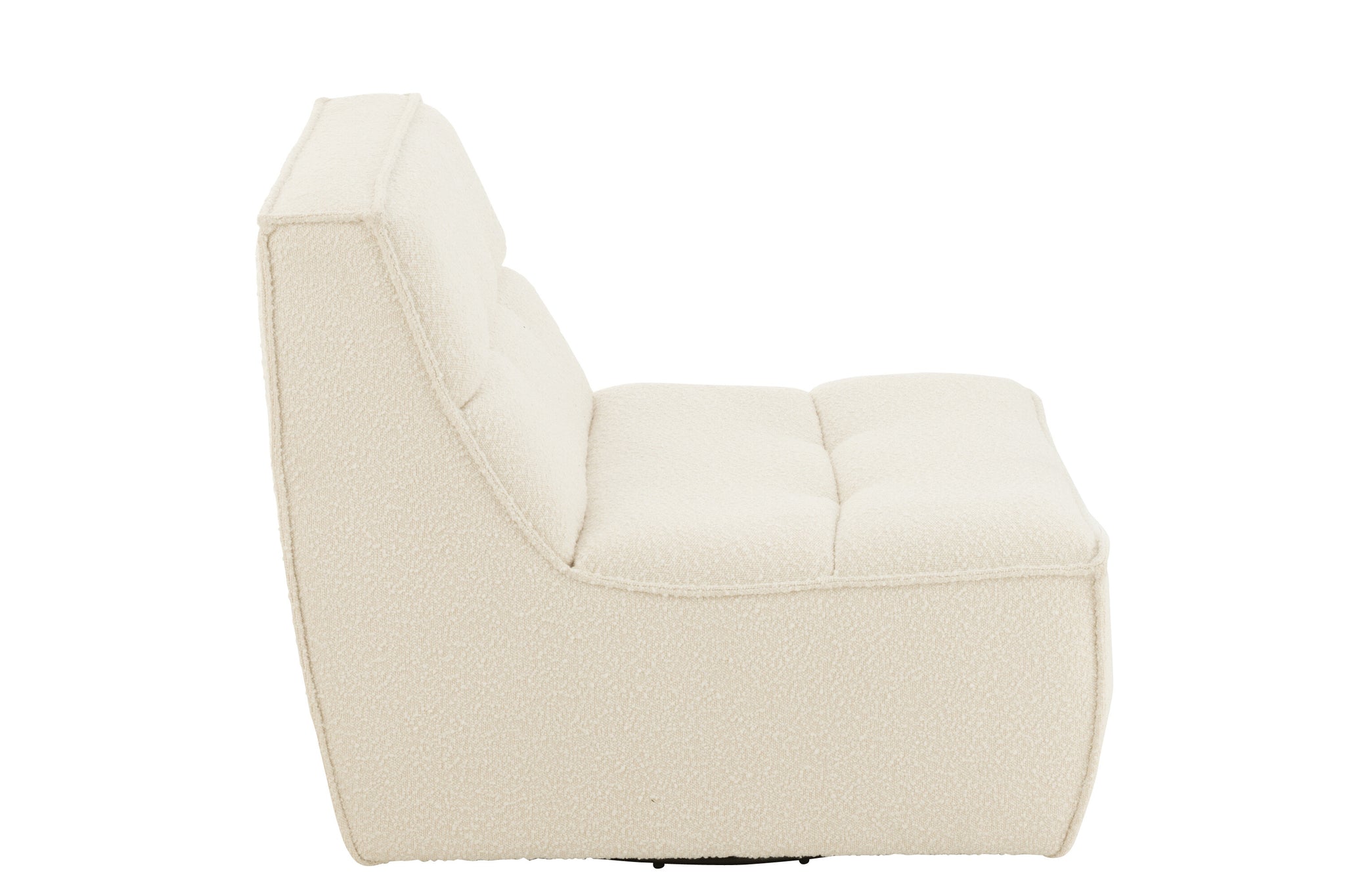 Chair Swivel Square Poplar Wood/Foam Cream