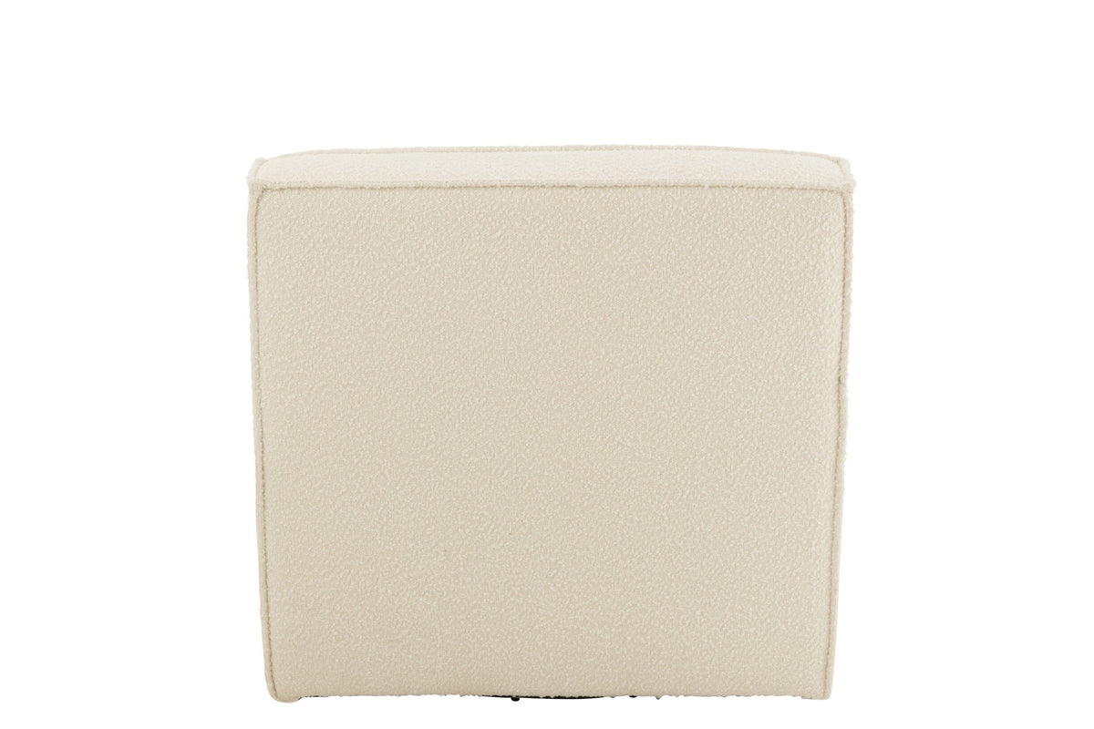 Chair Swivel Square Poplar Wood/Foam Cream