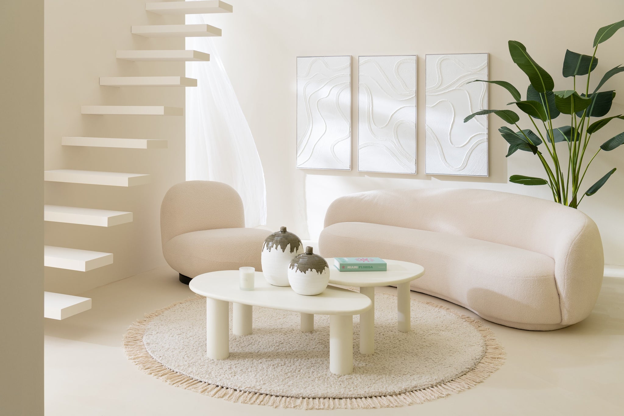 Bijzettafel Bali Mdf/Pvc Wit Middelgroot