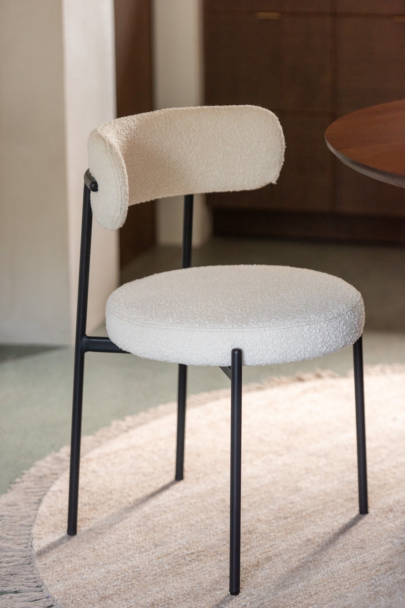 Stoel Boucle Triplex/Polyester Wit/Zwart