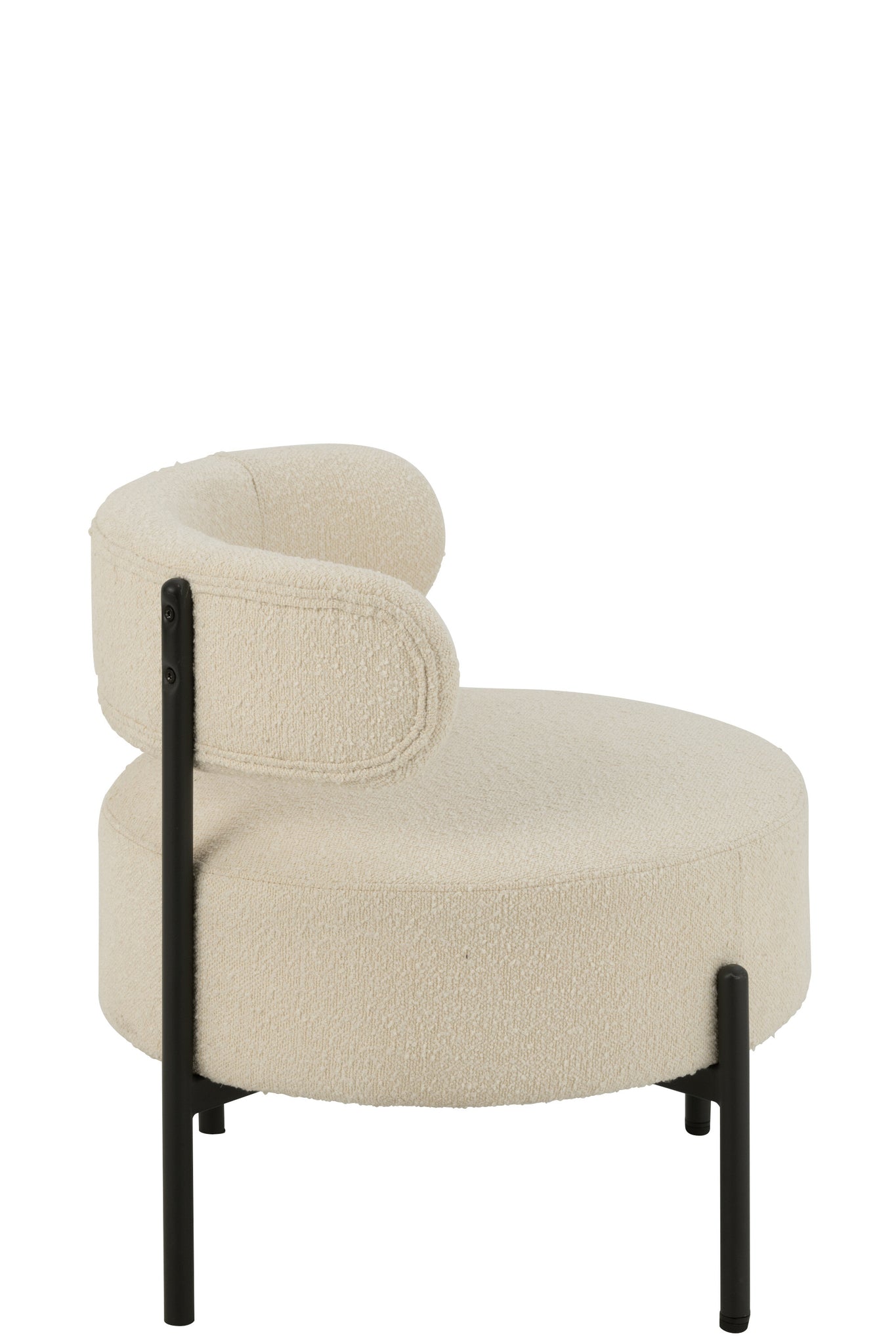 Lounge stoel Boucle Triplex/Polyester Wit/Zwart