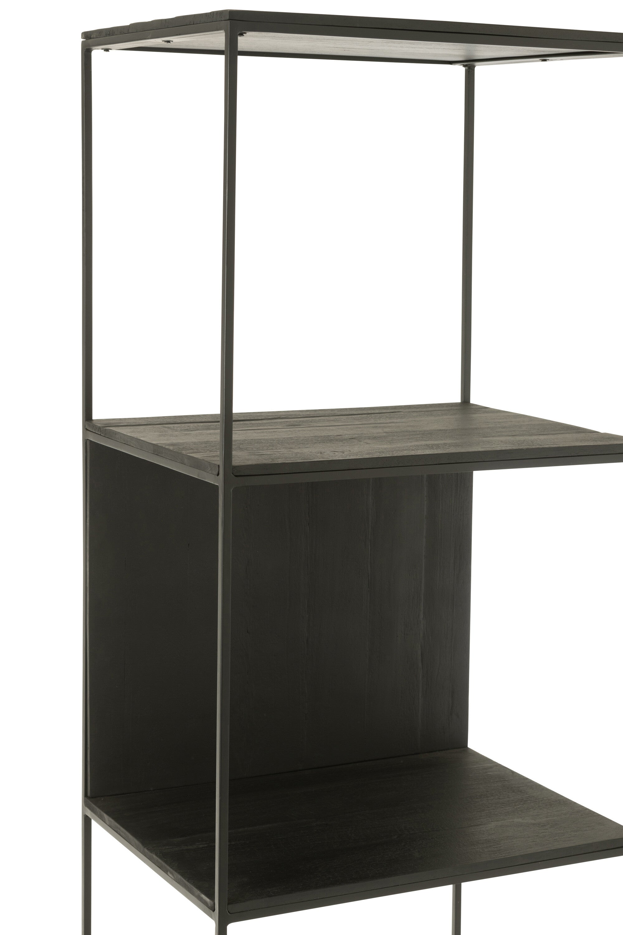 Plank Smal Teakhout/Metaal Zwart