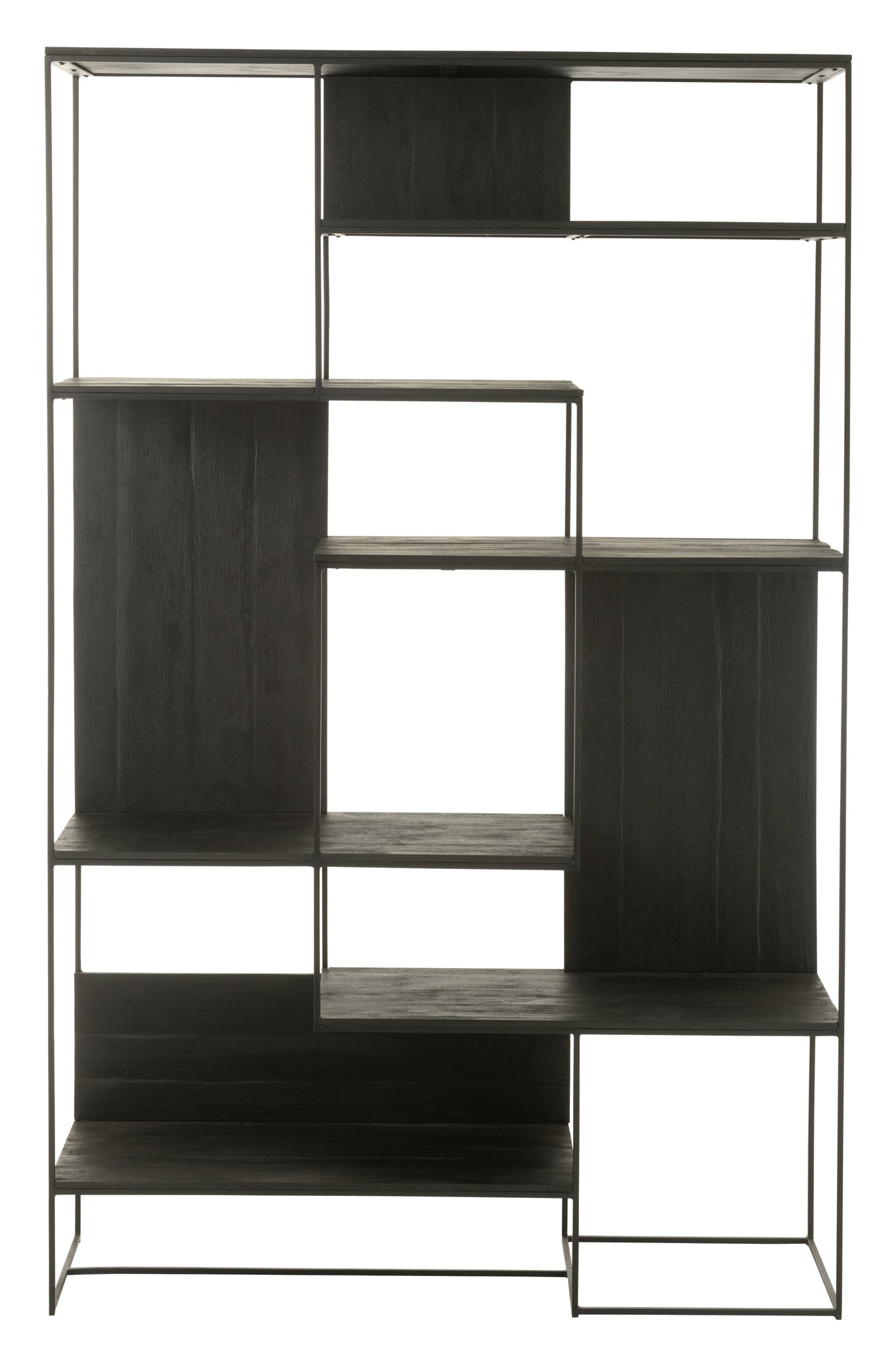 Plank Modern Teakhout/Metaal Zwart