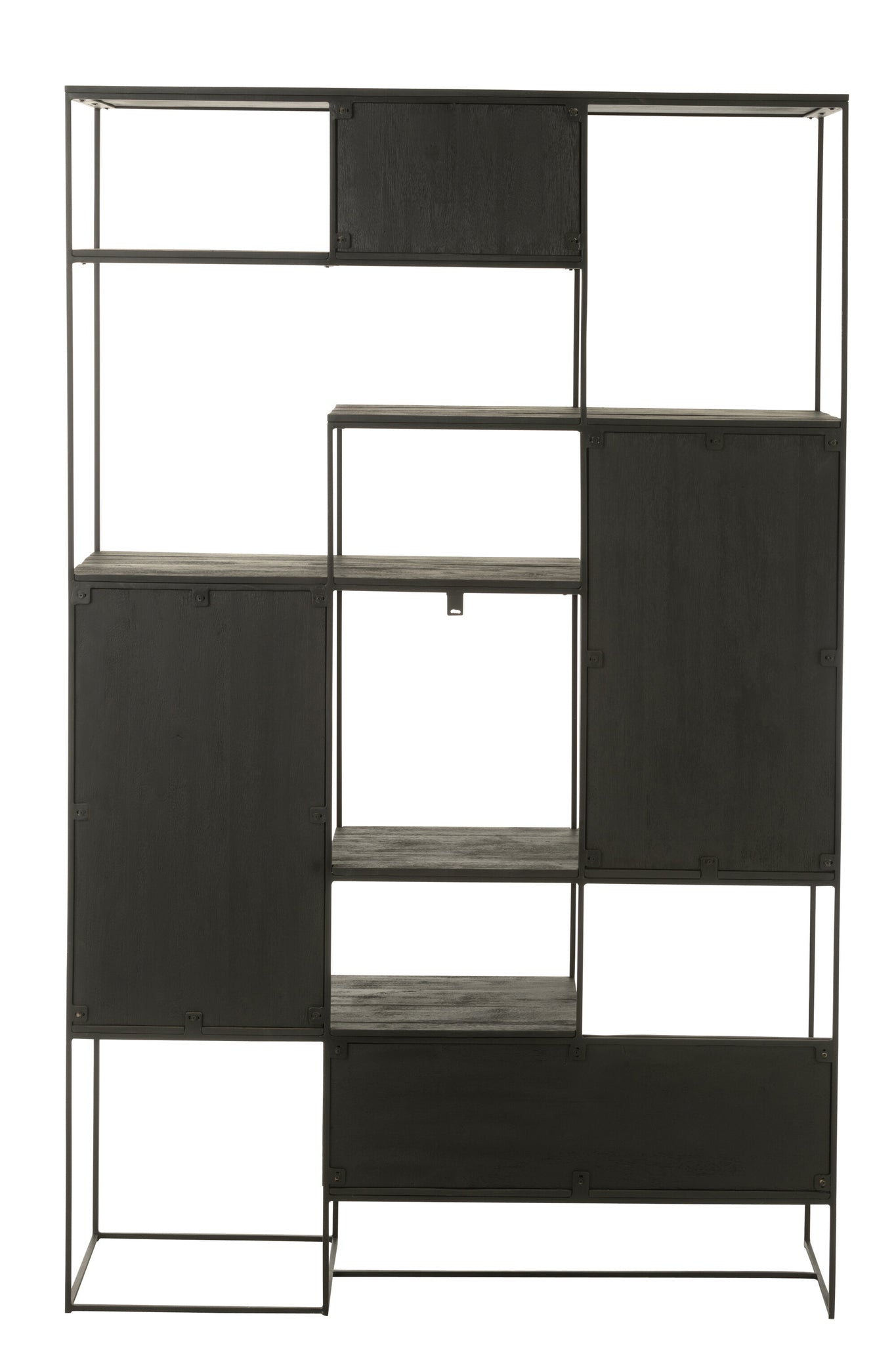 Plank Modern Teakhout/Metaal Zwart