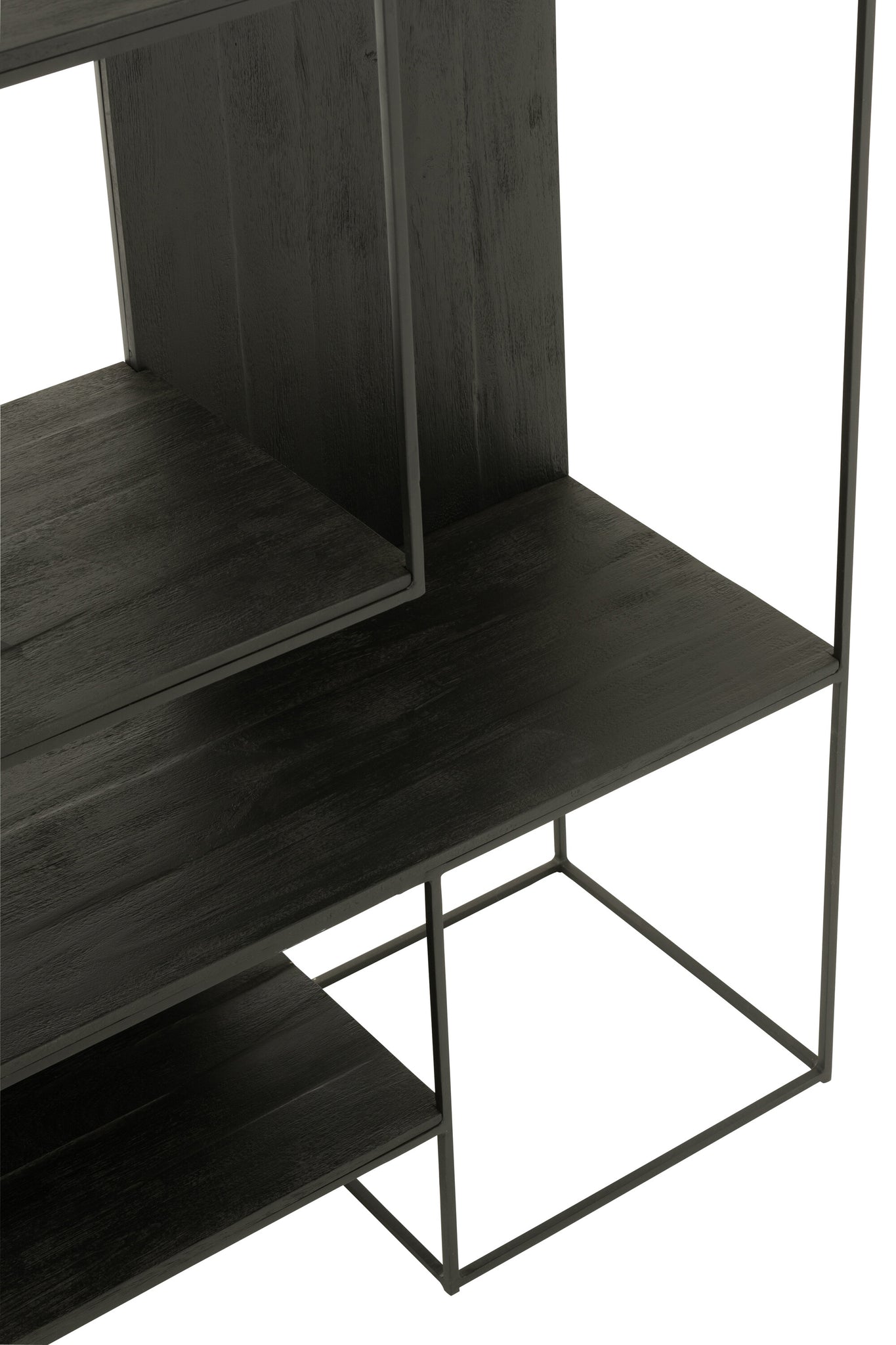 Plank Modern Teakhout/Metaal Zwart