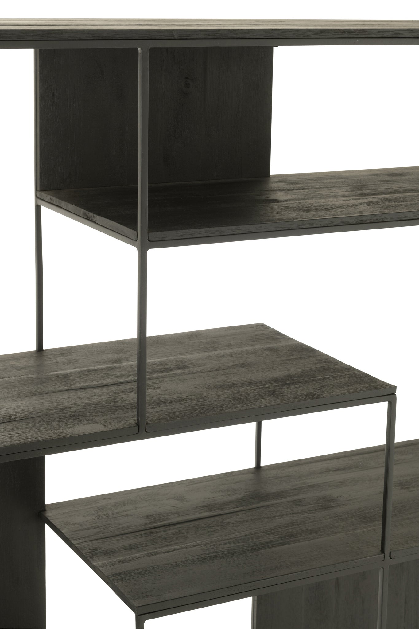 Plank Modern Teakhout/Metaal Zwart