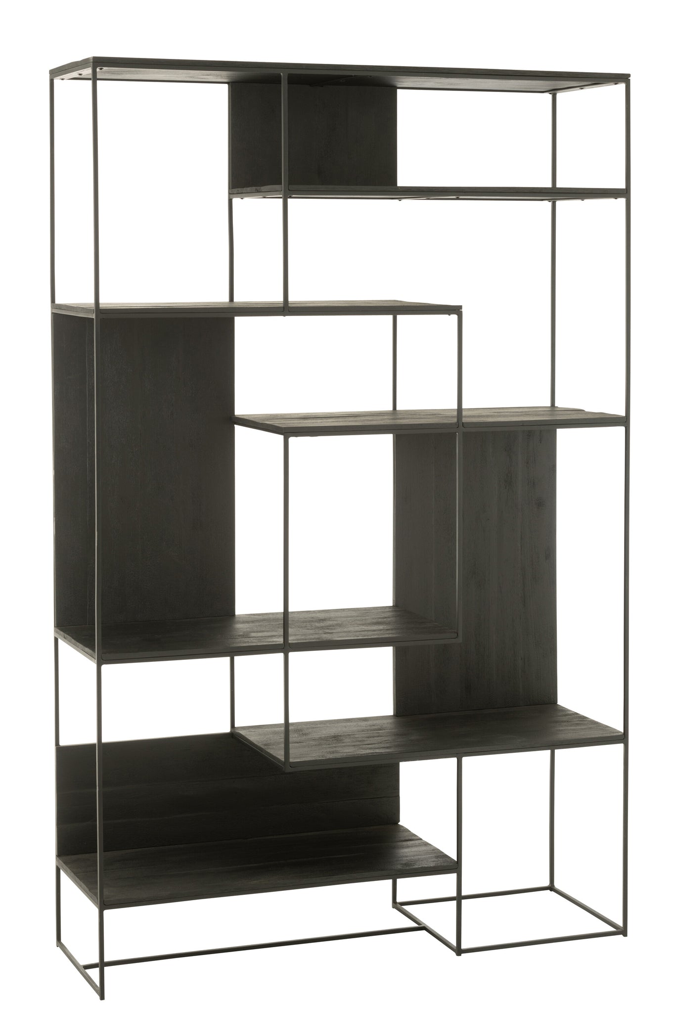 Plank Modern Teakhout/Metaal Zwart