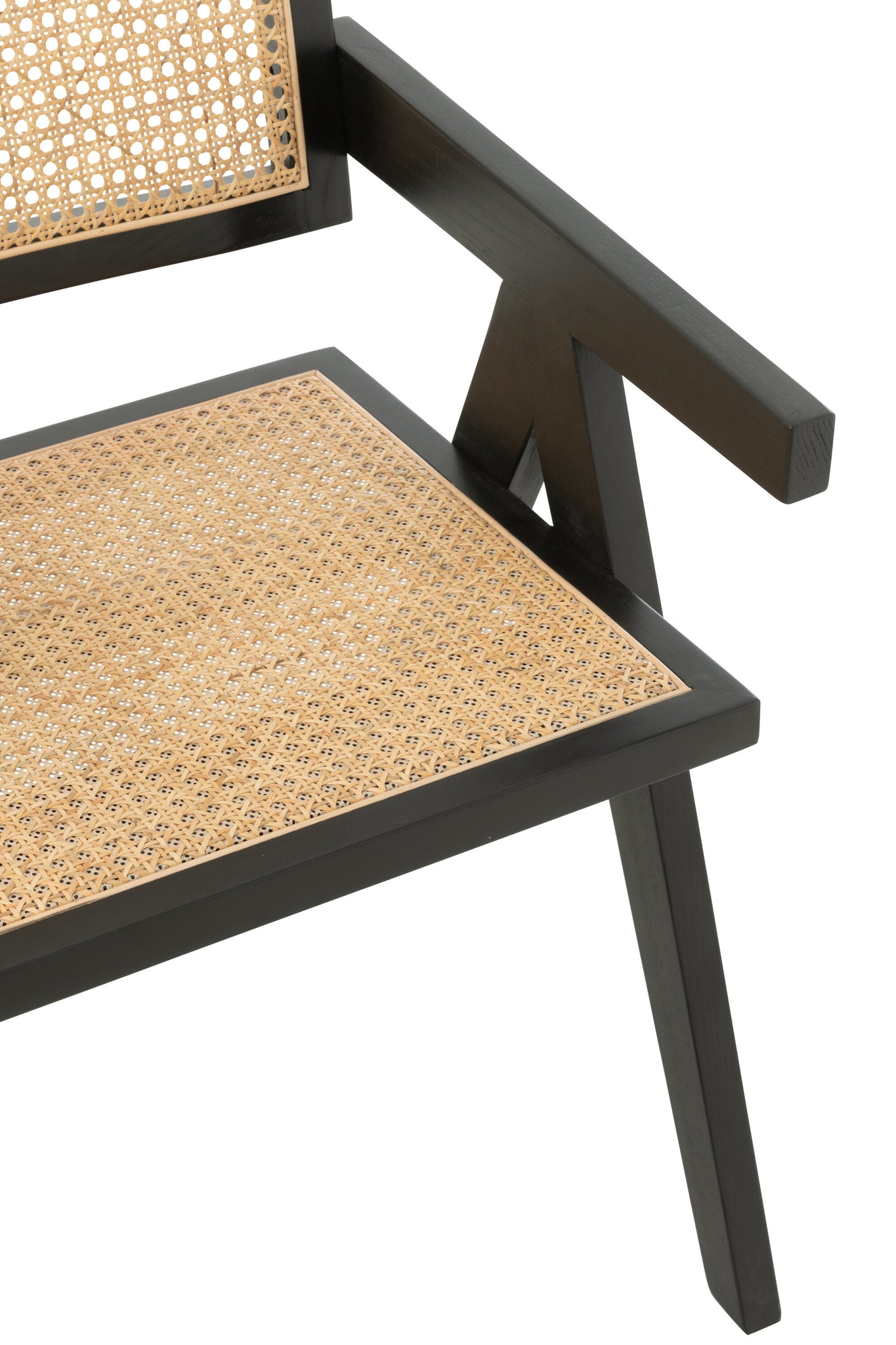 Chair Grid Ash Wood/Rattan Black