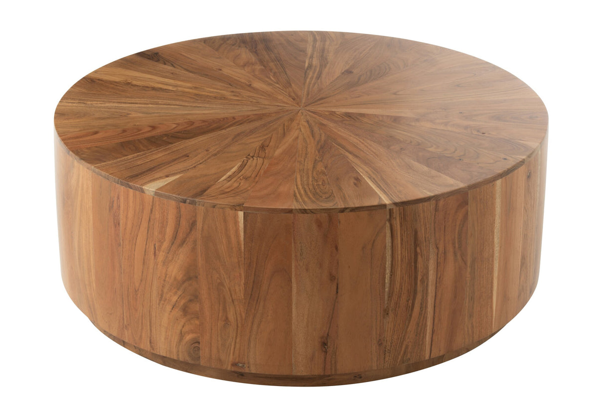 Salontafel rond acaciahout/MDF natuurlijk